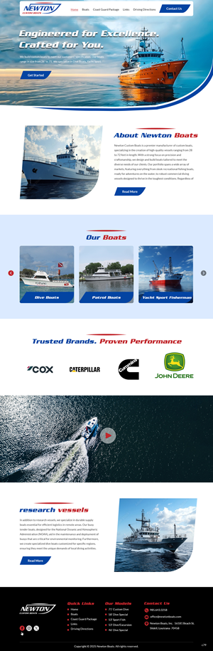 Web Design by pb for Newton Custom Boats | Design: #35360638