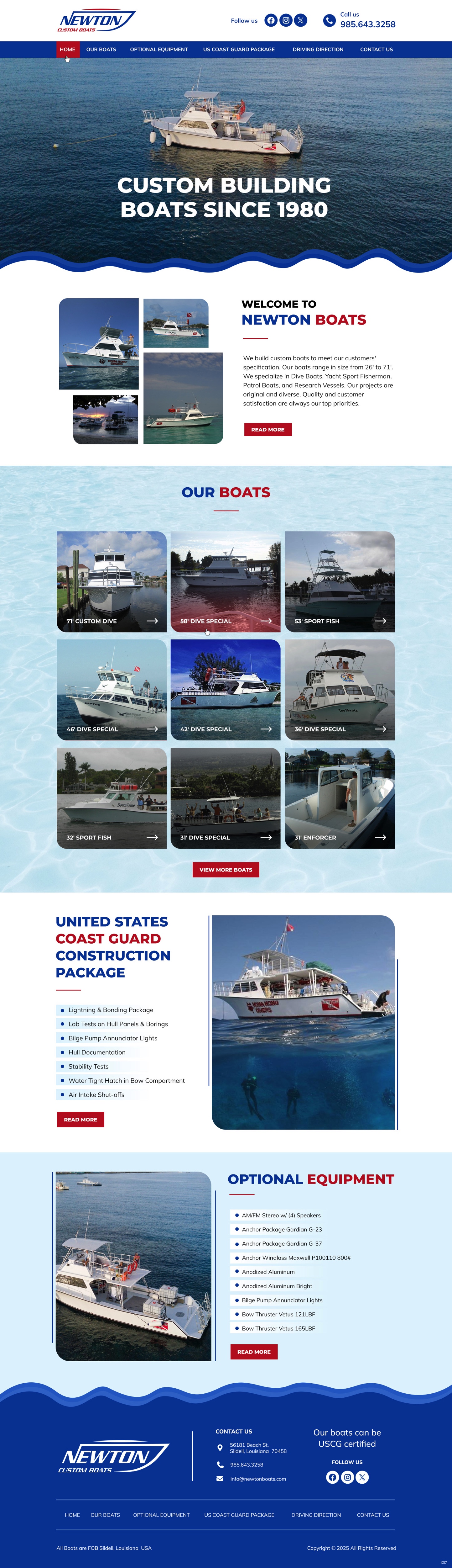 Web Design by pb for Newton Custom Boats | Design #35360643