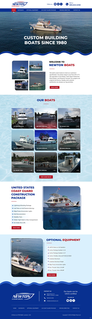 Web Design by pb for Newton Custom Boats | Design: #35360643