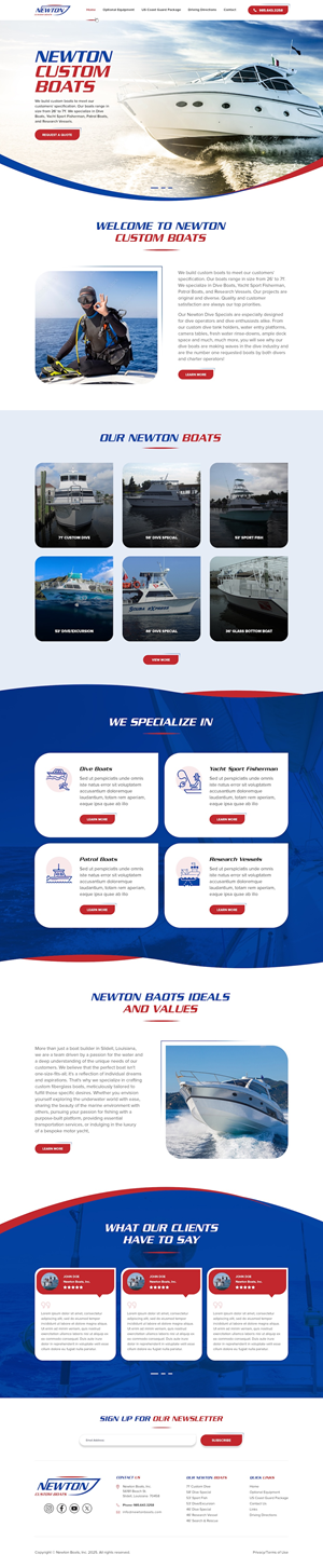 Web Design by pb for Newton Custom Boats | Design: #35360734