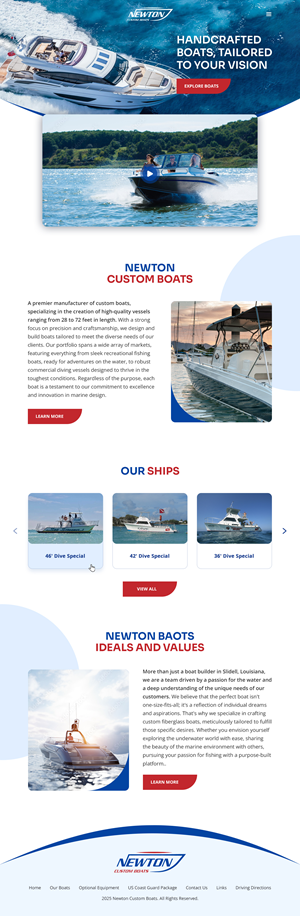 Web Design by pb for Newton Custom Boats | Design: #35360735