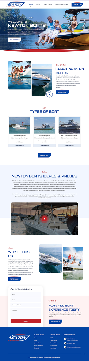 Web Design by pb for Newton Custom Boats | Design: #35367076