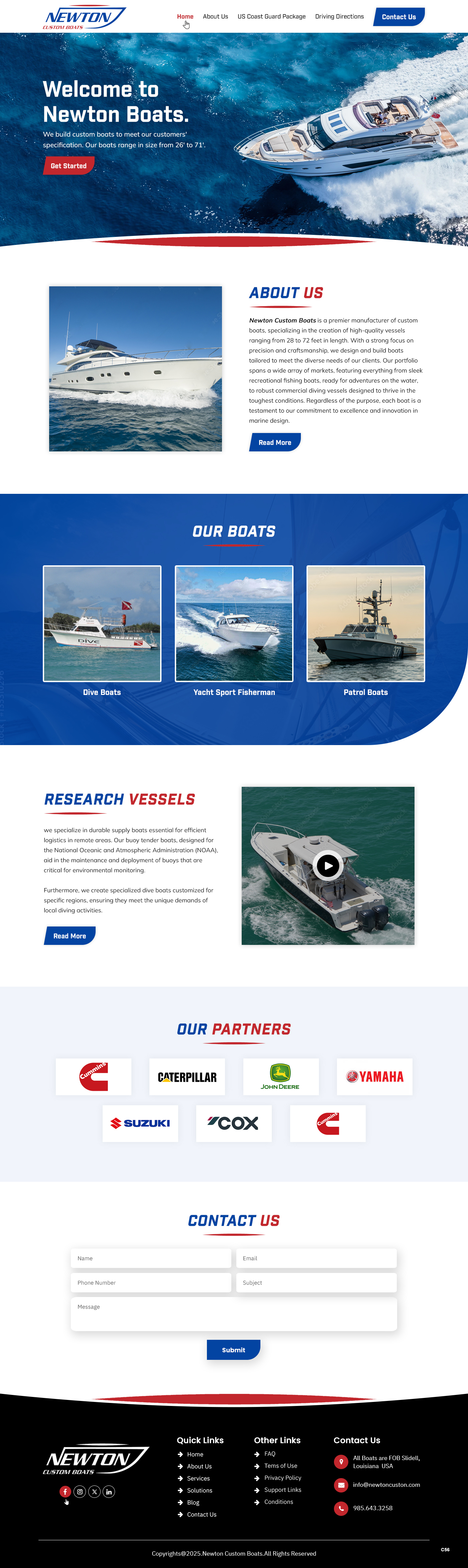Web Design by pb for Newton Custom Boats | Design #35367077