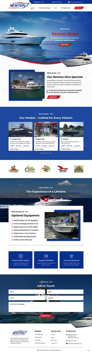 Web Design by pb for Newton Custom Boats | Design: #35374672