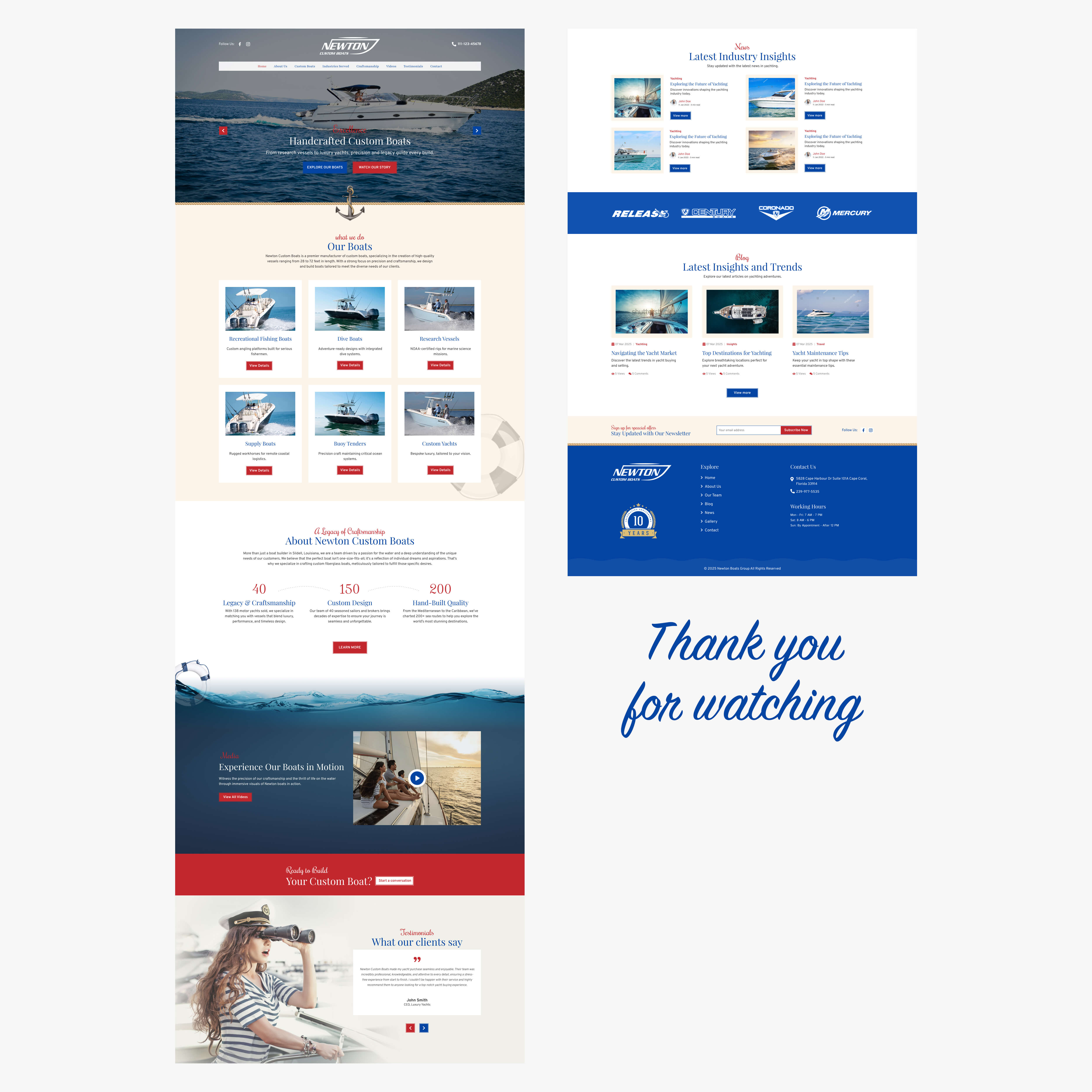 Diseño Web por Yasir355 para Newton Custom Boats | Diseño #35373561