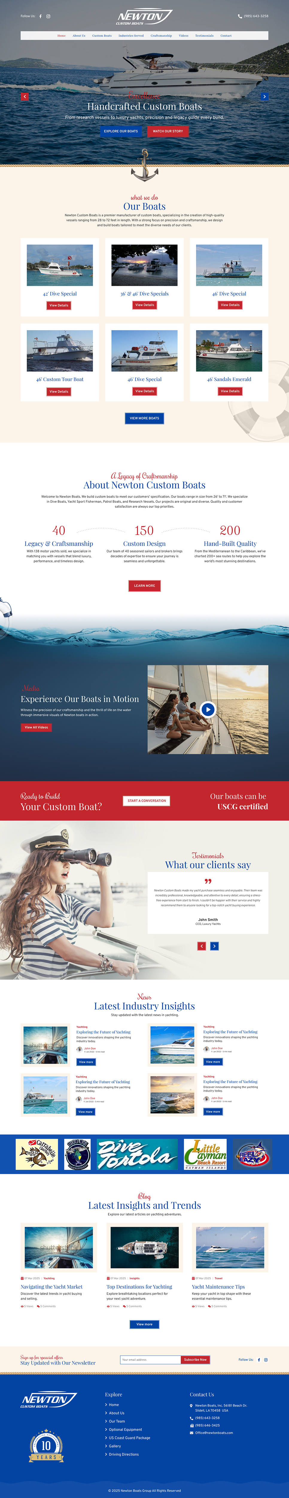 Web-Design von Yasir355 für Newton Custom Boats | Design #35375558