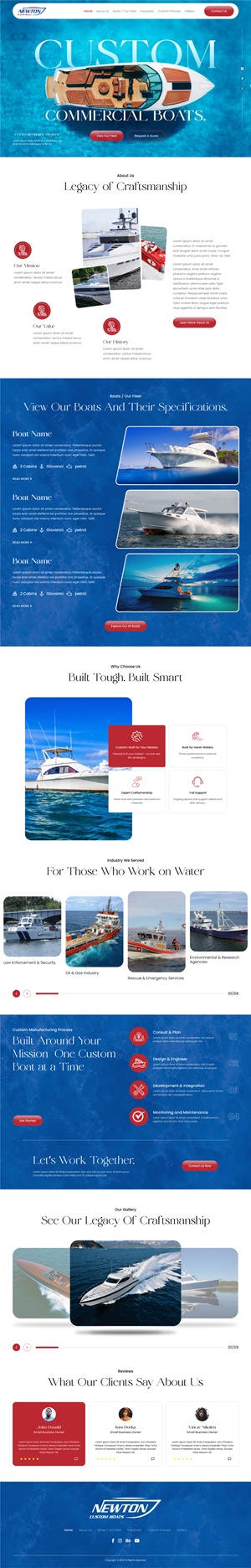 Web Design by victipedia for Newton Custom Boats | Design: #35369288