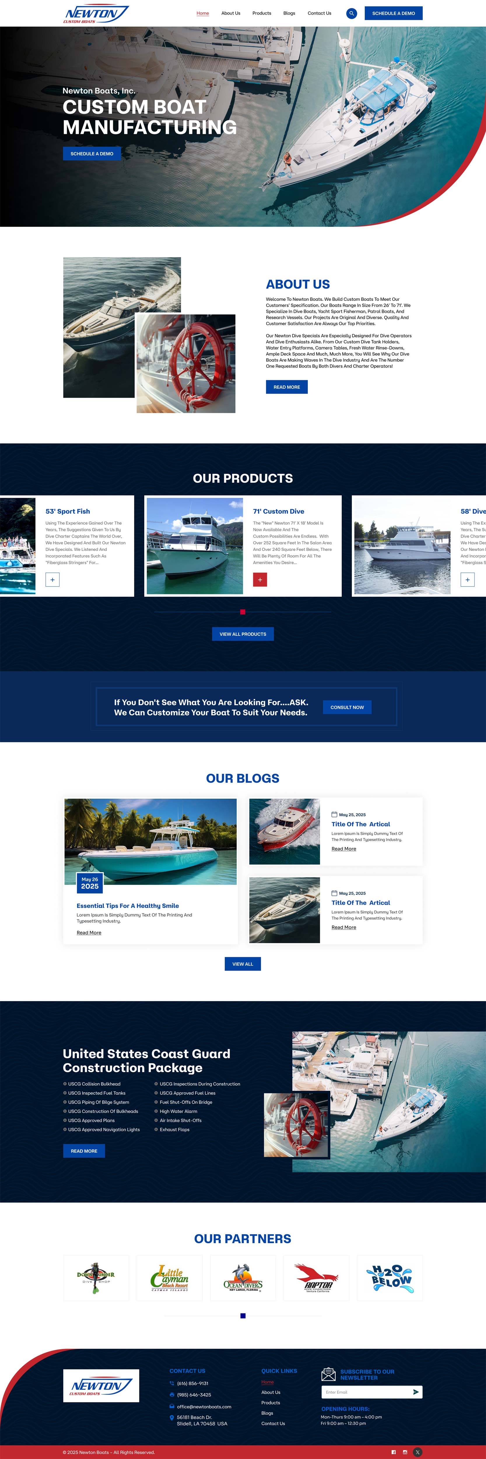 Web-Design von Ved Web Services für Newton Custom Boats | Design #35383569