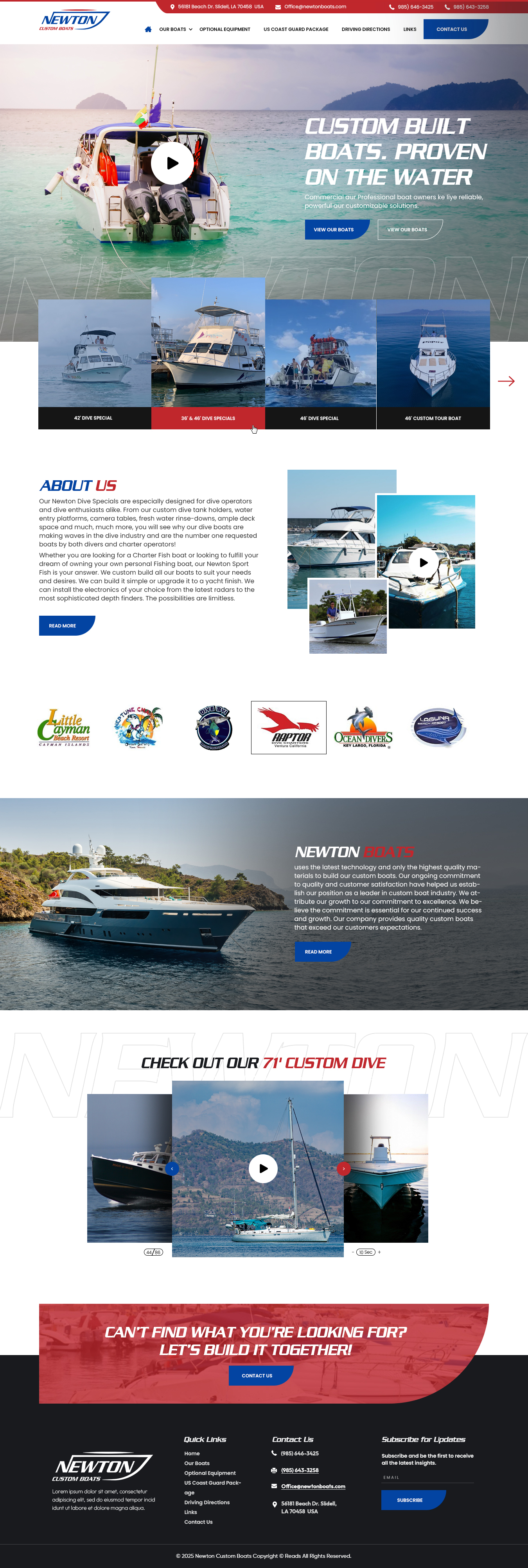 Web Design par nzdesigners pour Newton Custom Boats | Design #35353917