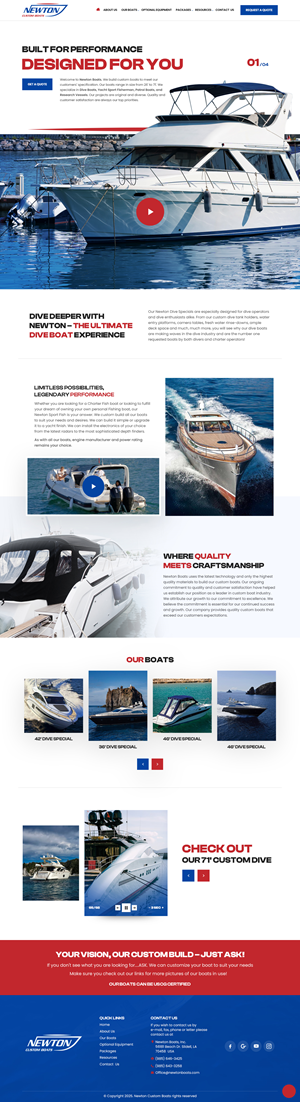 Web Design by nzdesigners for Newton Custom Boats | Design: #35353919