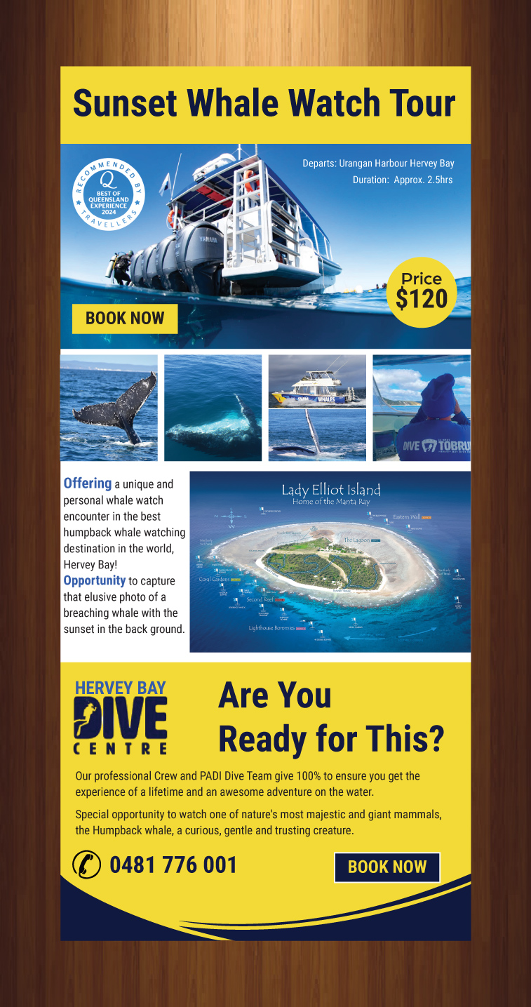 Flyer Design by HarmiDesigning for Hervey Bay Dive Centre | Design #35351128