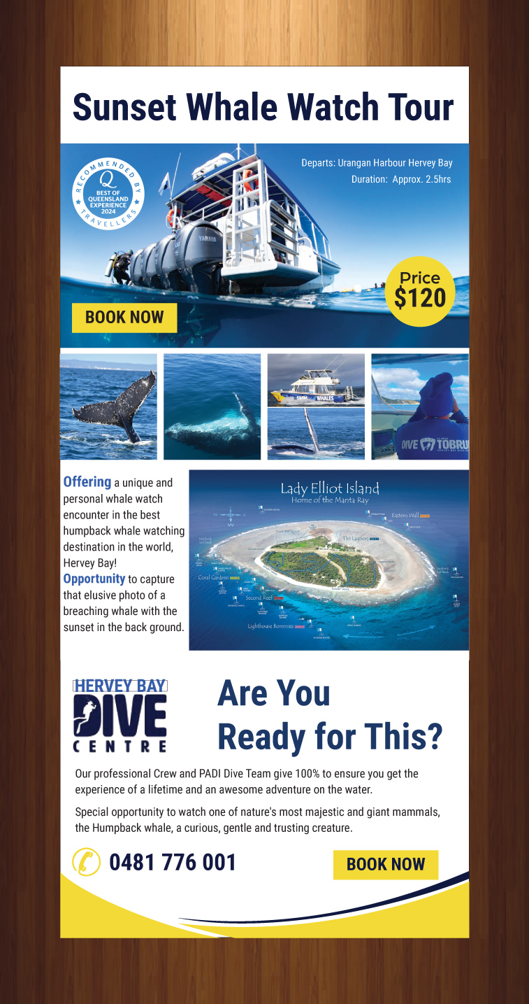 Design de Flyer par harmi_199 pour Hervey Bay Dive Centre | Design #35351129