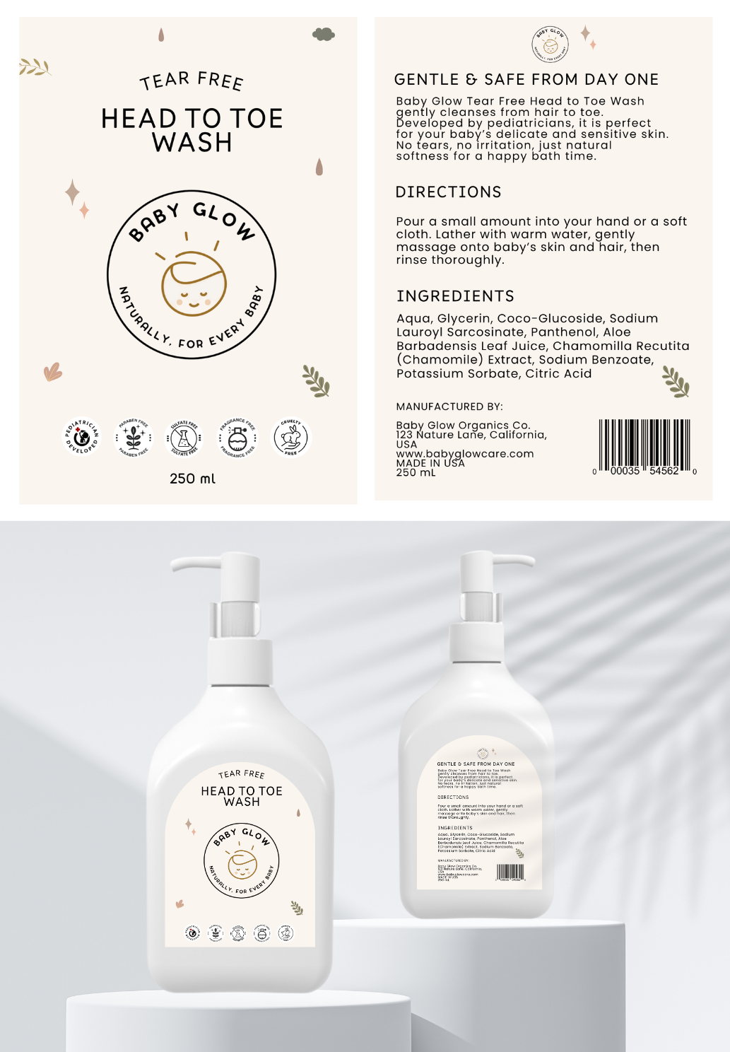 Diseño de Etiqueta por sanislarasati para Baby Glow | Diseño #35395374