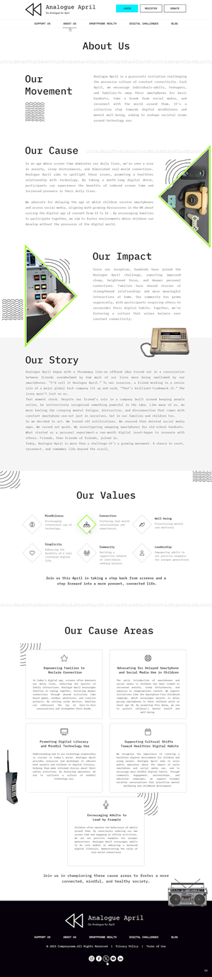 Website Design : Design the digital space for the UK’s coolest offline movement – Analogue April