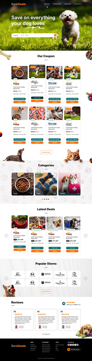Barkdeals.com Dog Coupon Site Website Design