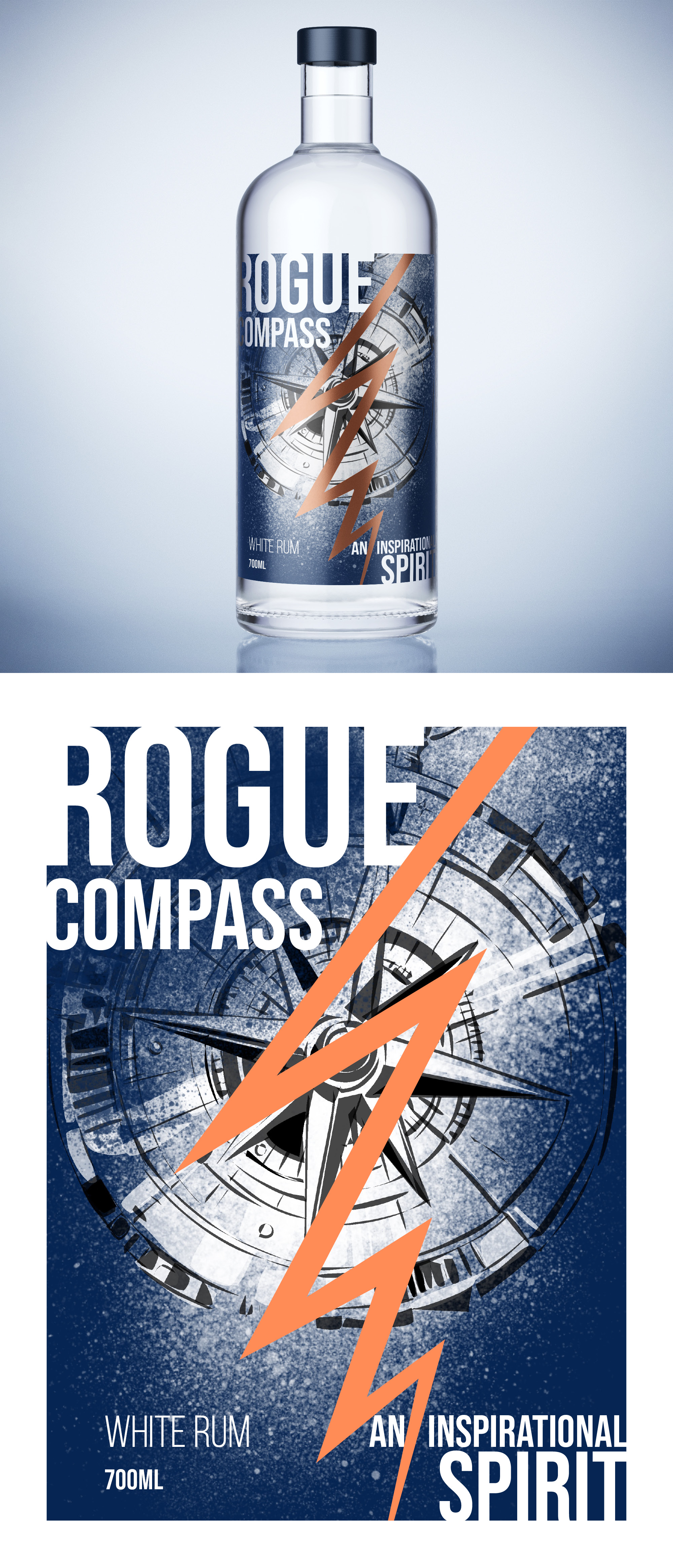 Packaging Design by ANDRE SIMON for Rogue Compass Distillers | Design #35497008