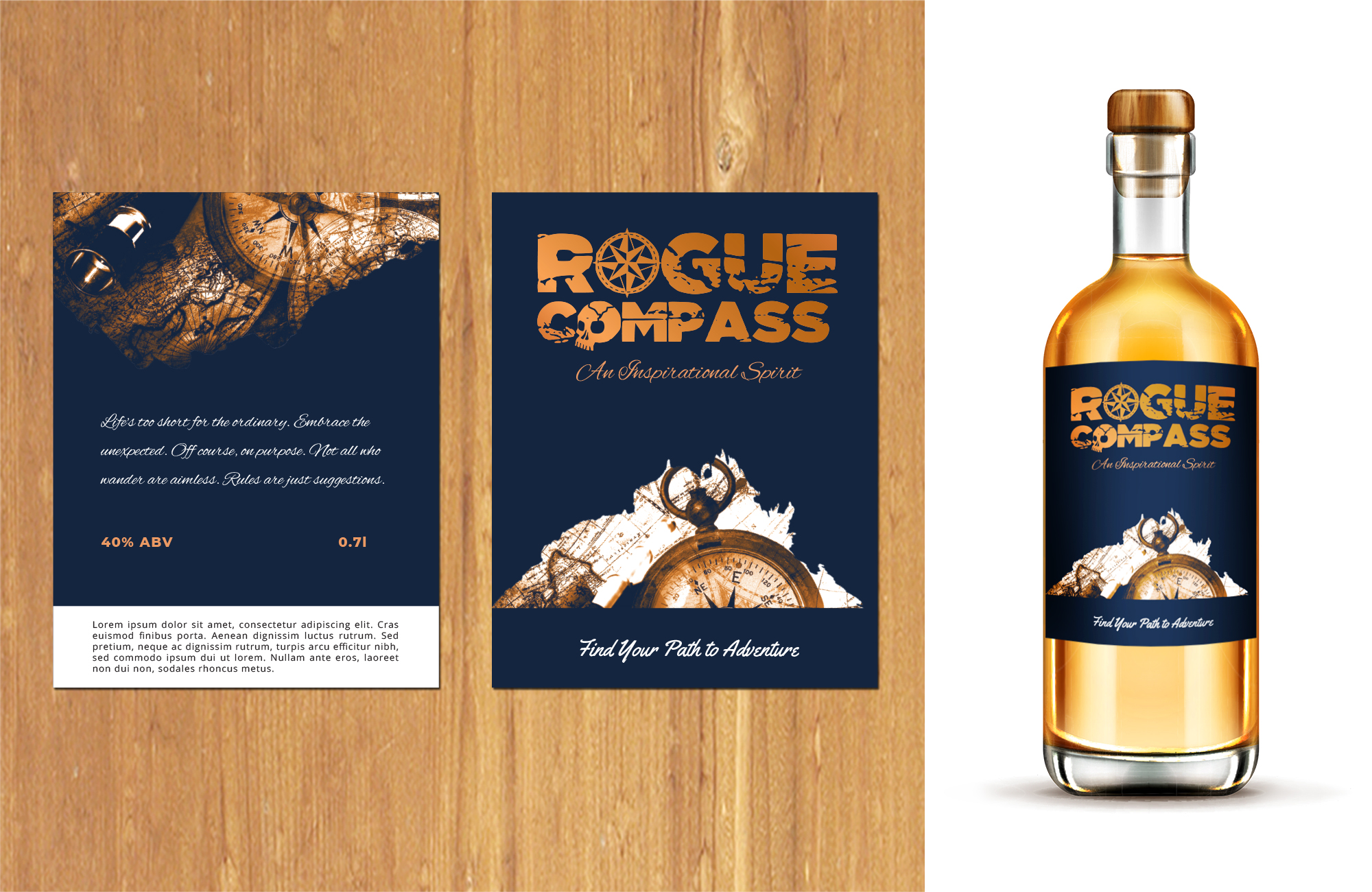Verpackungs-Design von MNM für Rogue Compass Distillers | Design #35384273