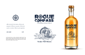 Packaging Design by MNM for Rogue Compass Distillers | Design: #35391906