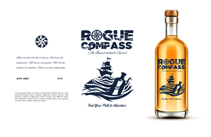 Packaging Design by MNM for Rogue Compass Distillers | Design: #35478665