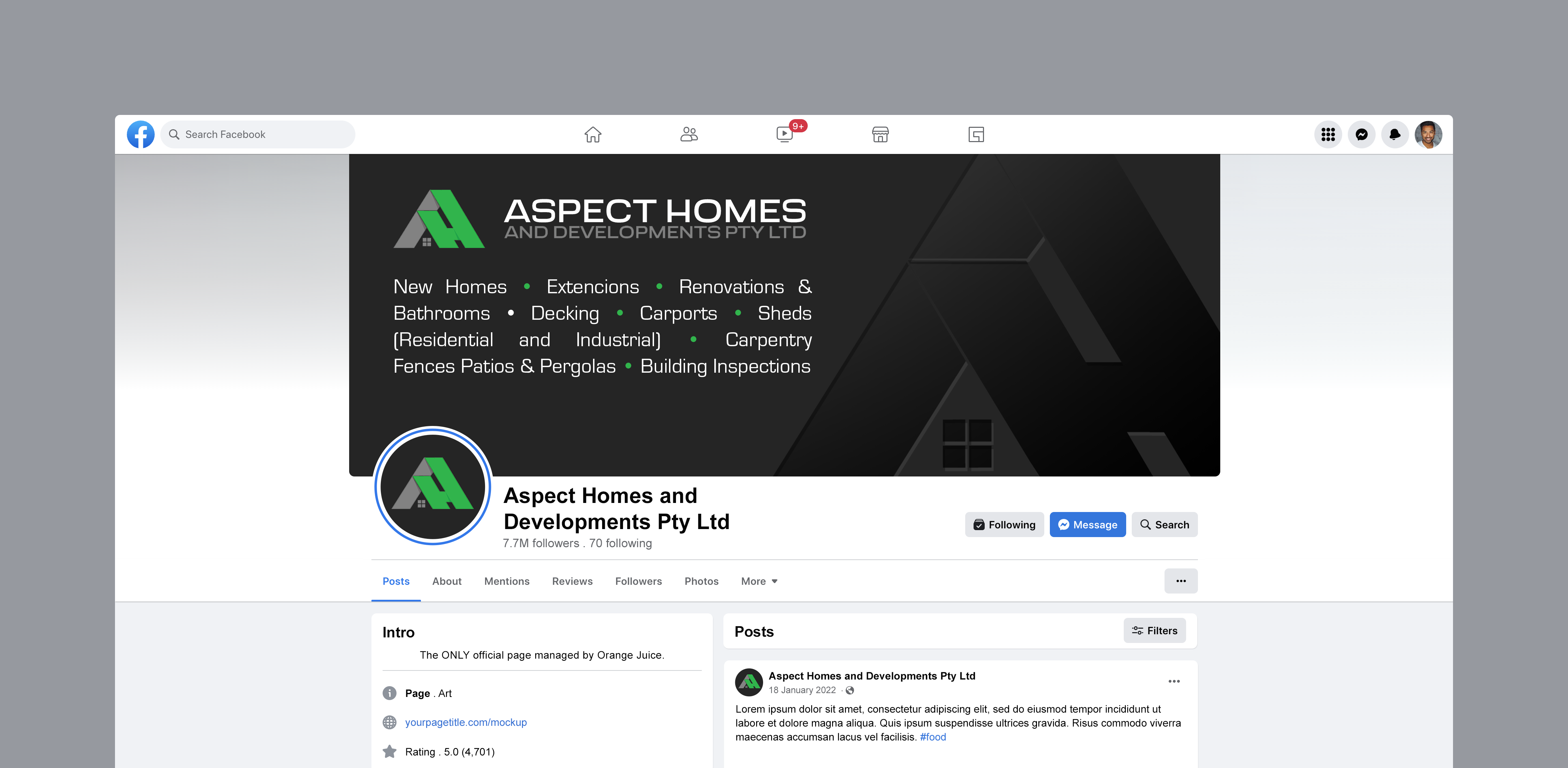 Facebook Design by Andrés Sebastián for this project | Design #35389400
