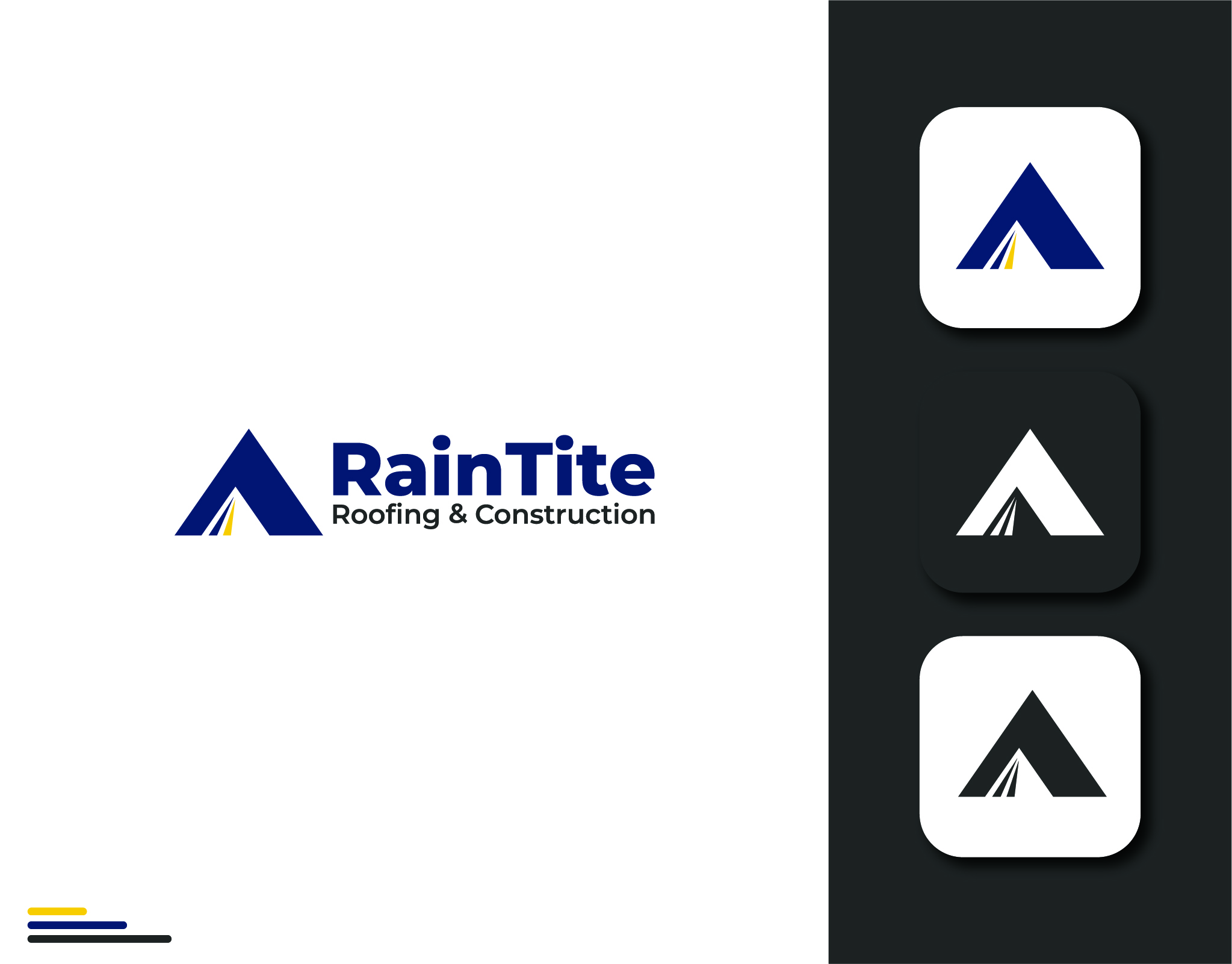 Logo Design by j.r.a for RainTite Roofing & Construction | Design #35391270