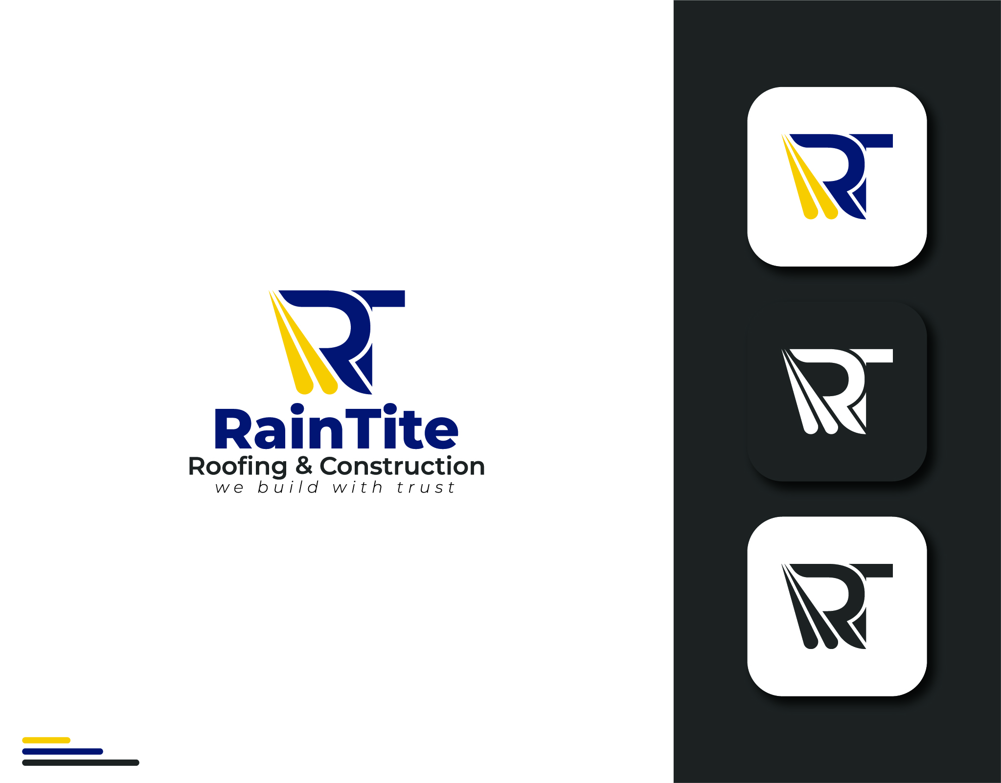Logo Design by j.r.a for RainTite Roofing & Construction | Design #35391273