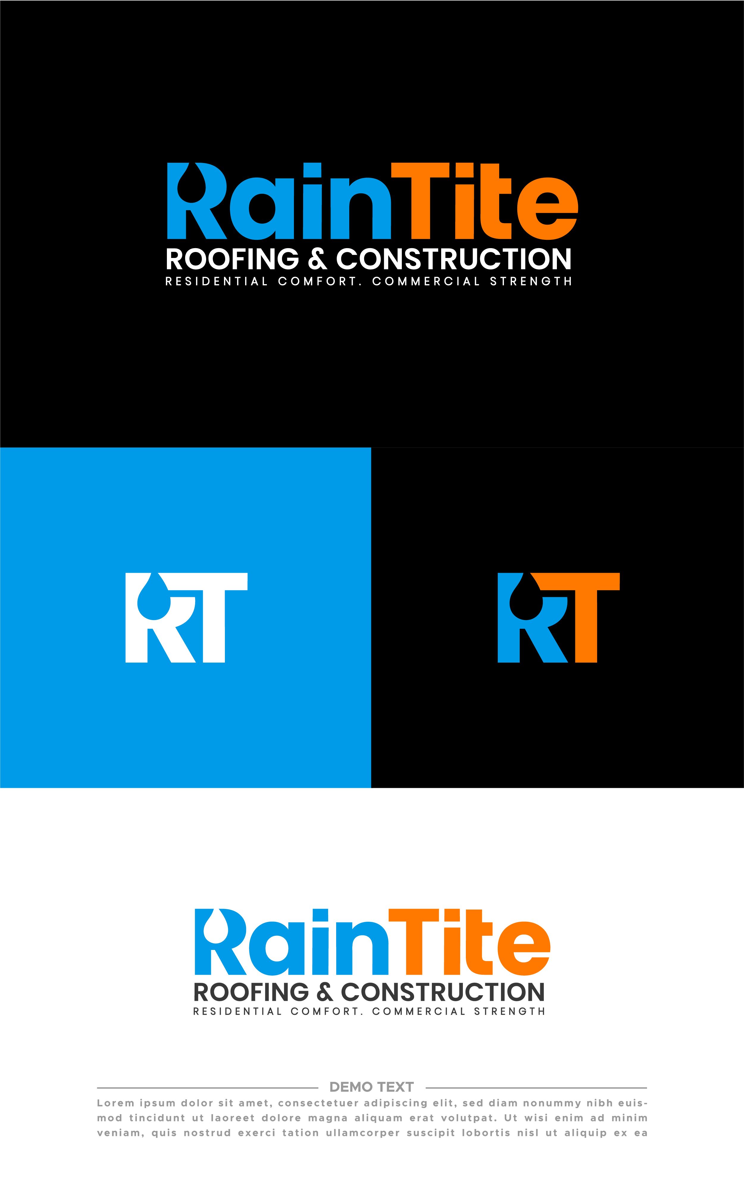 Logo Design by 99 Art.. for RainTite Roofing & Construction | Design #35387371