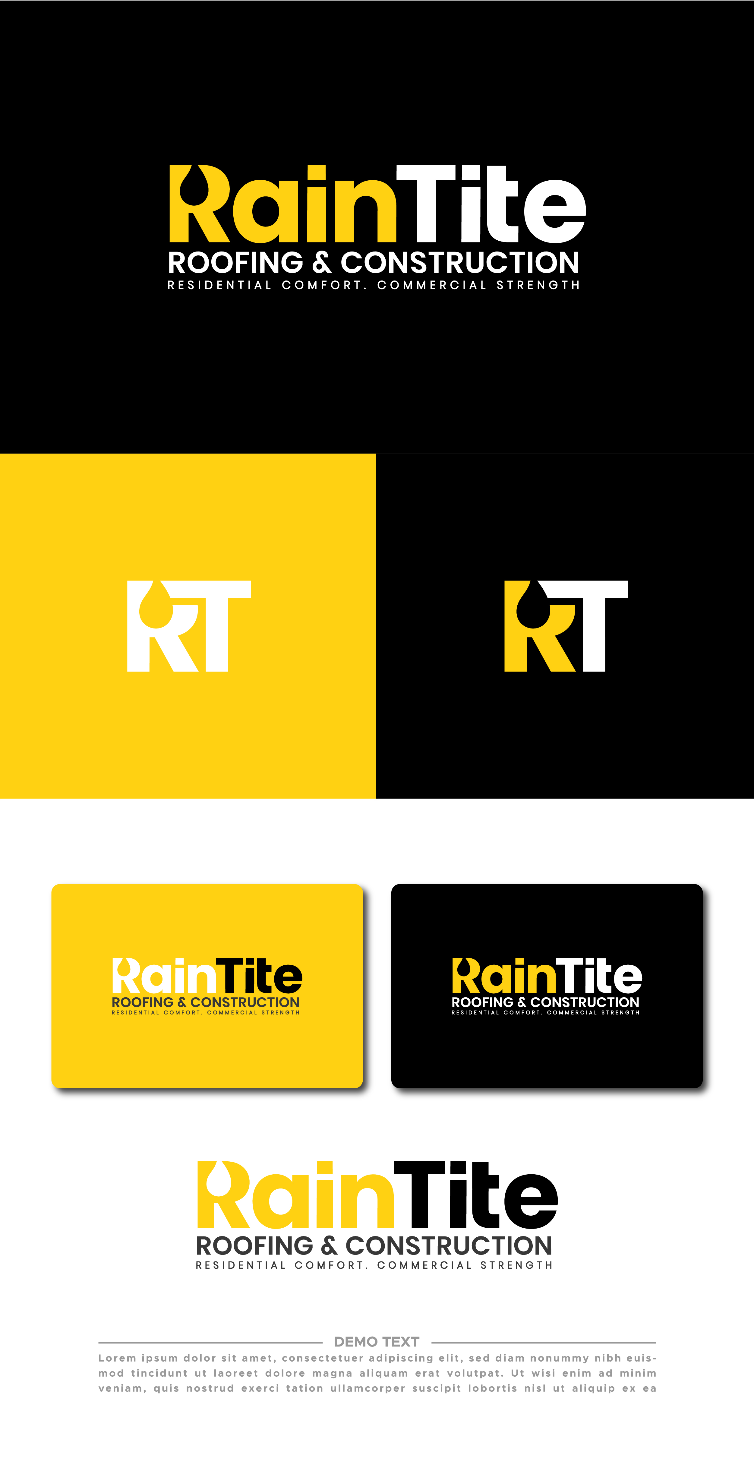 Logo Design by 99 Art.. for RainTite Roofing & Construction | Design #35387437