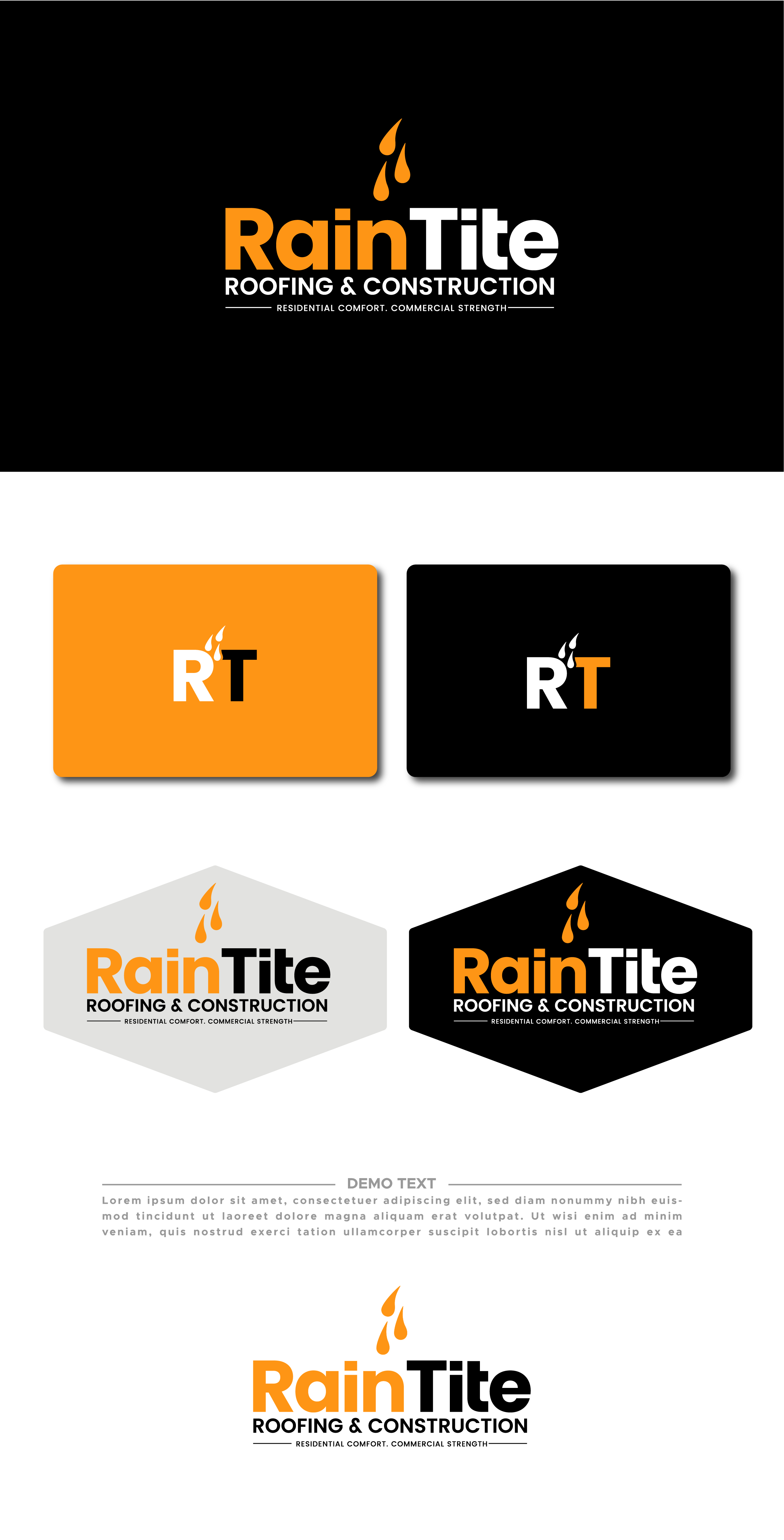 Logo Design by 99 Art.. for RainTite Roofing & Construction | Design #35387673