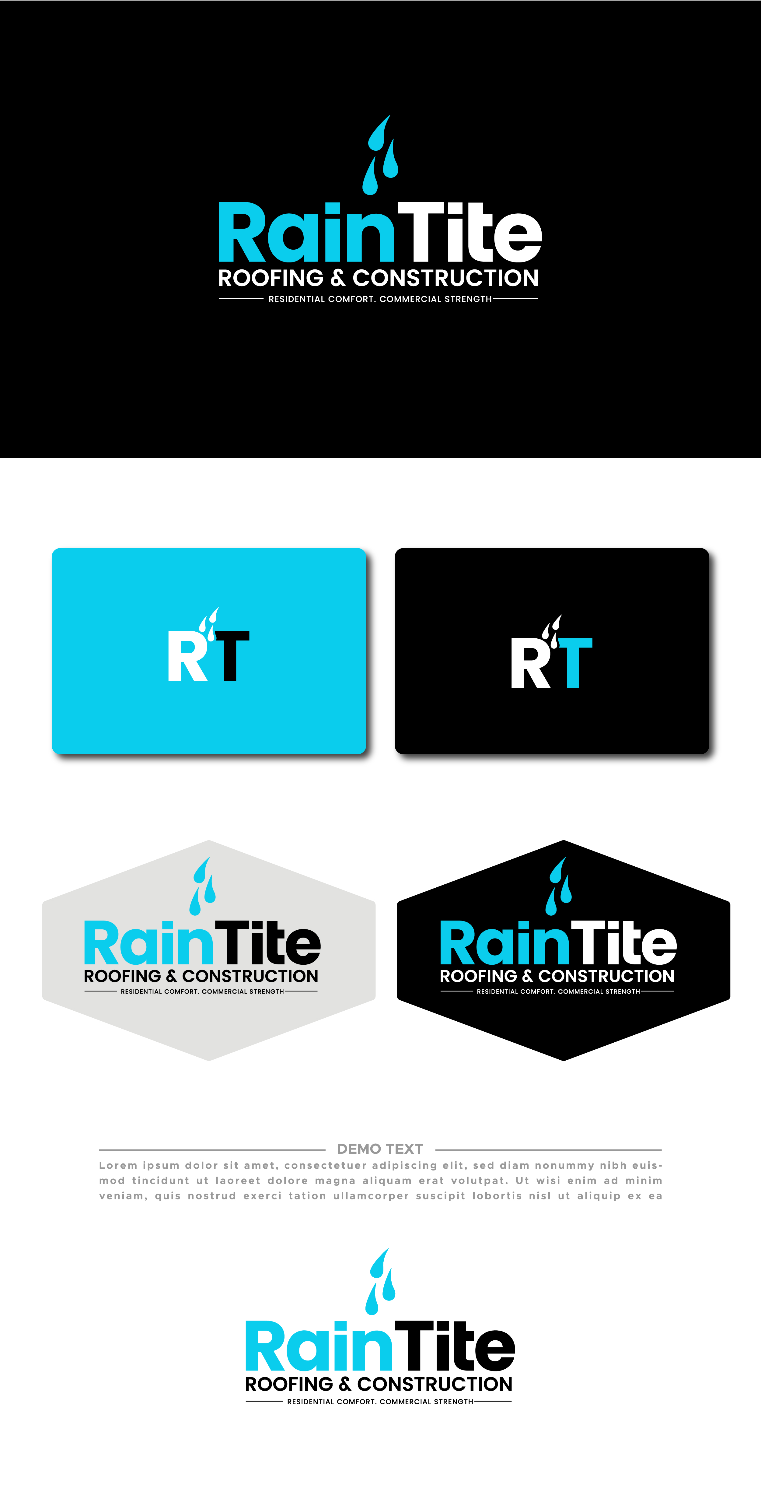 Logo Design by 99 Art.. for RainTite Roofing & Construction | Design #35387674