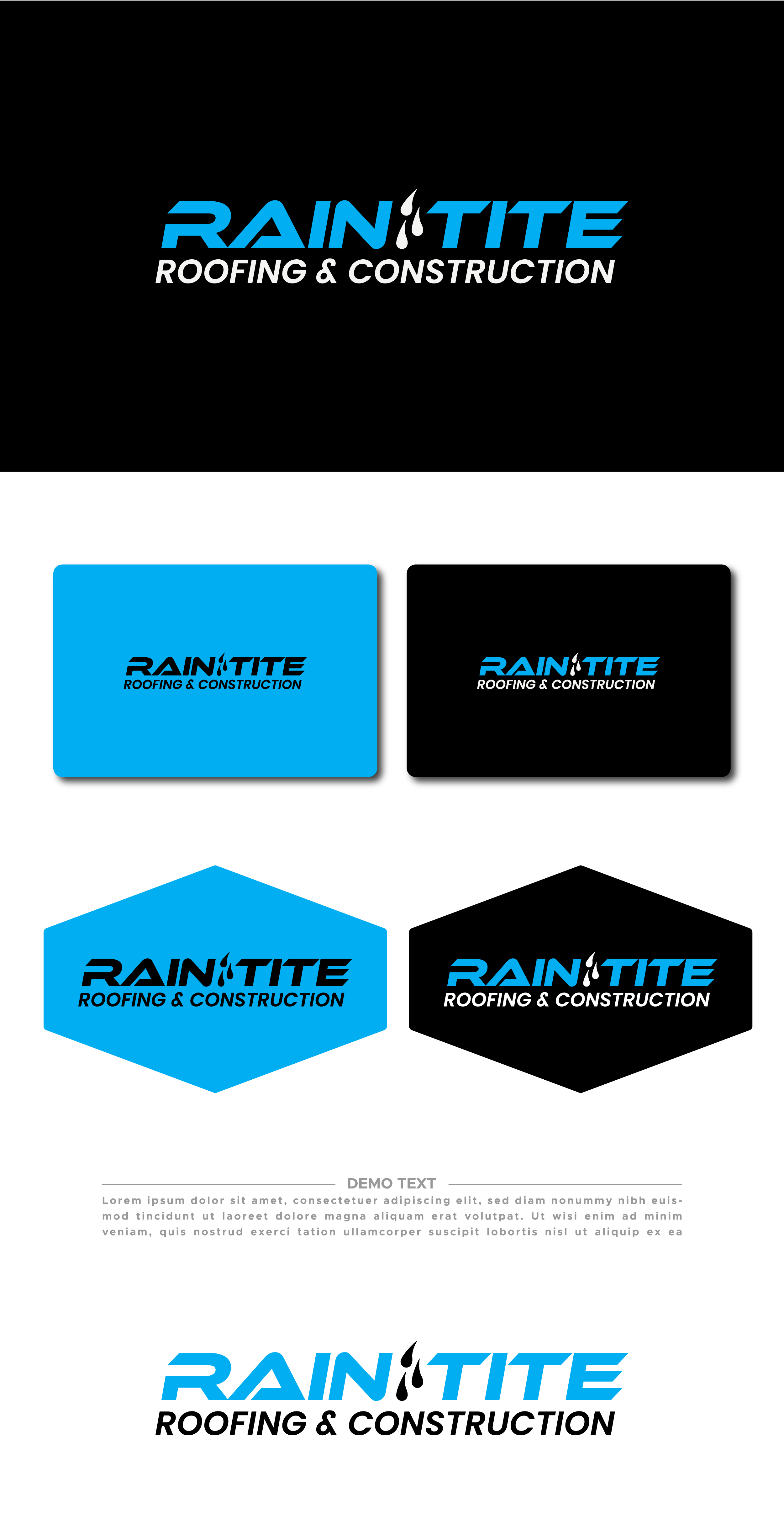 Logo Design by 99 Art.. for RainTite Roofing & Construction | Design #35387677