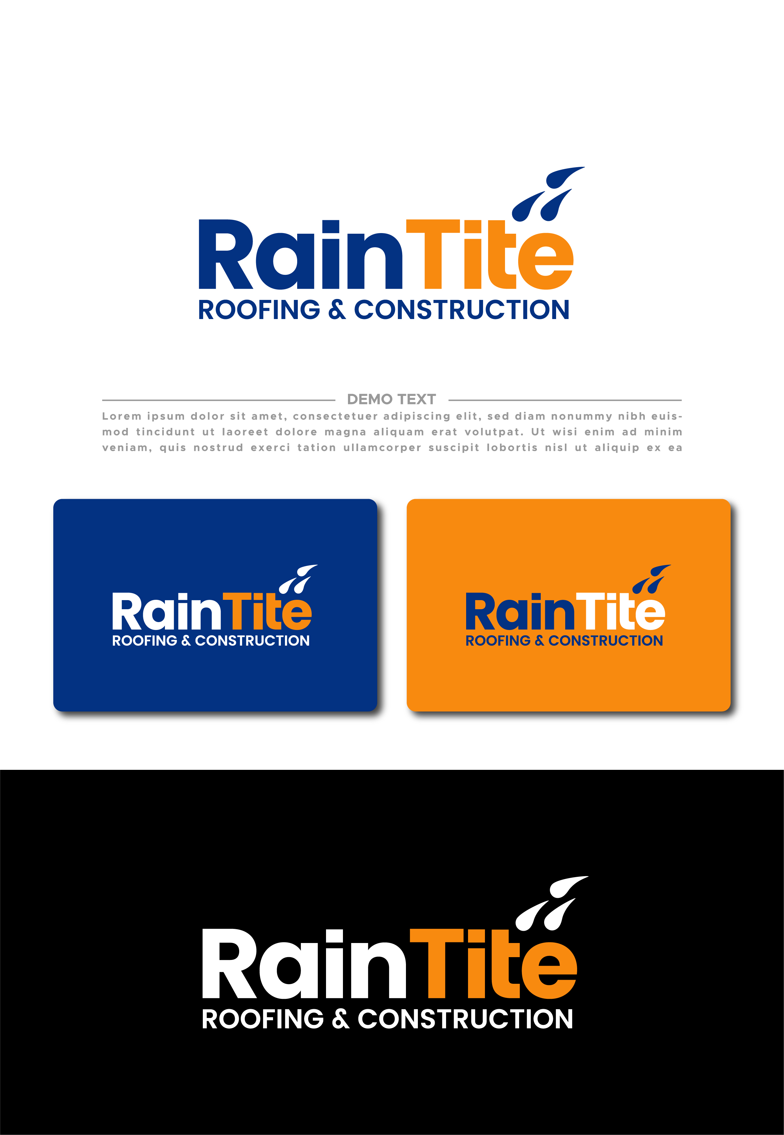 Logo Design by 99 Art.. for RainTite Roofing & Construction | Design #35387723