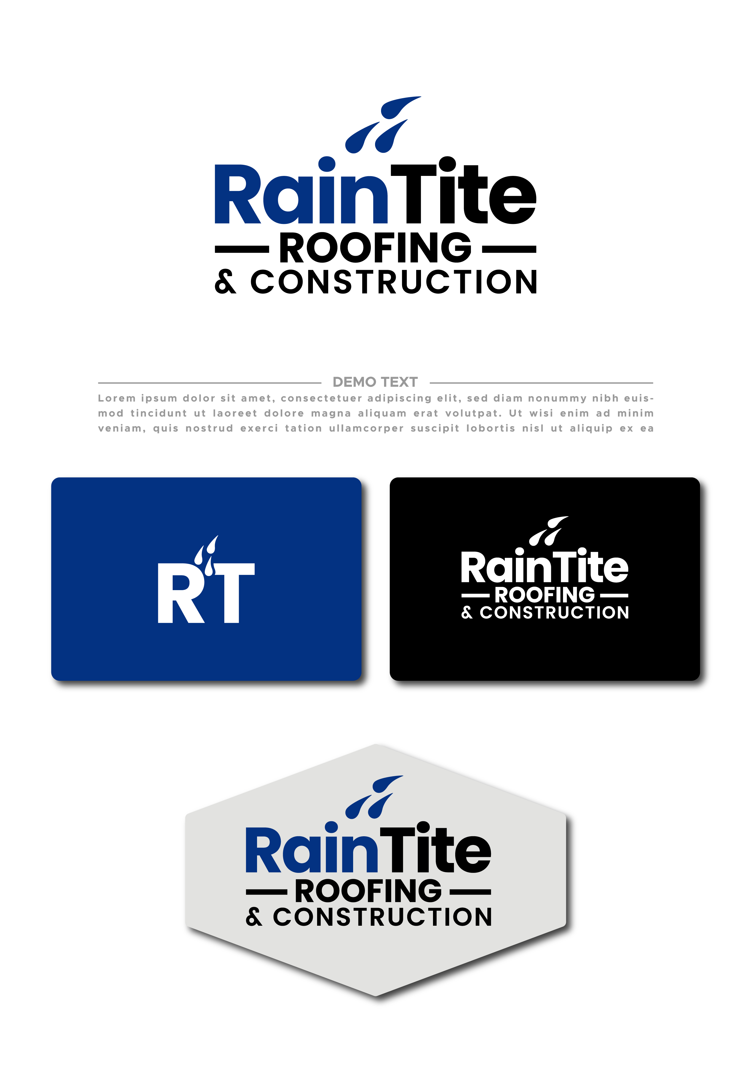 Diseño de Logo por 99 Art.. para RainTite Roofing & Construction | Diseño #35387939