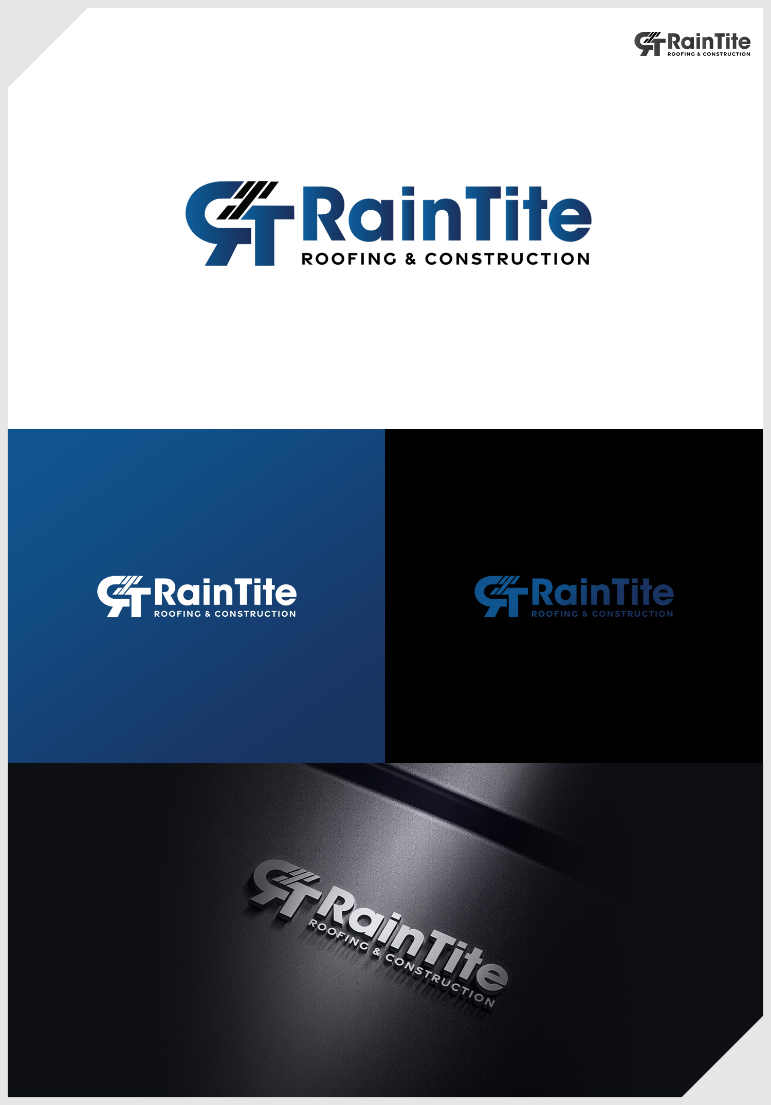 Logo Design by IDesign1606 for RainTite Roofing & Construction | Design #35399244