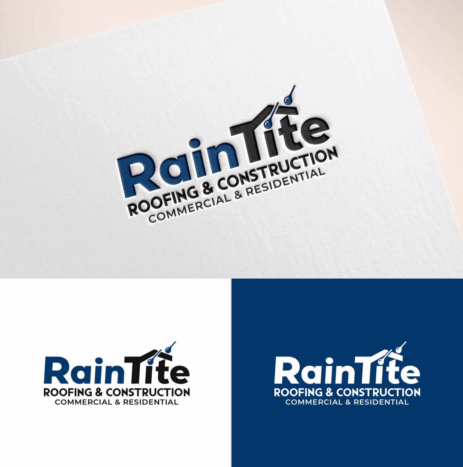 Logo Design by M Art & Design for RainTite Roofing & Construction | Design #35387042