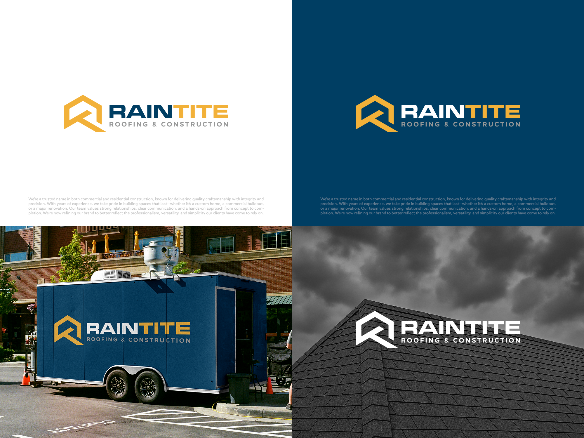 Logo Design by COLOUR CREATIVE for RainTite Roofing & Construction | Design #35417495