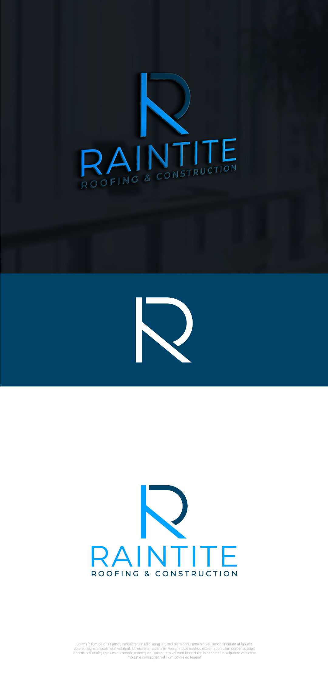 Logo Design by SAM-ART for RainTite Roofing & Construction | Design #35408235