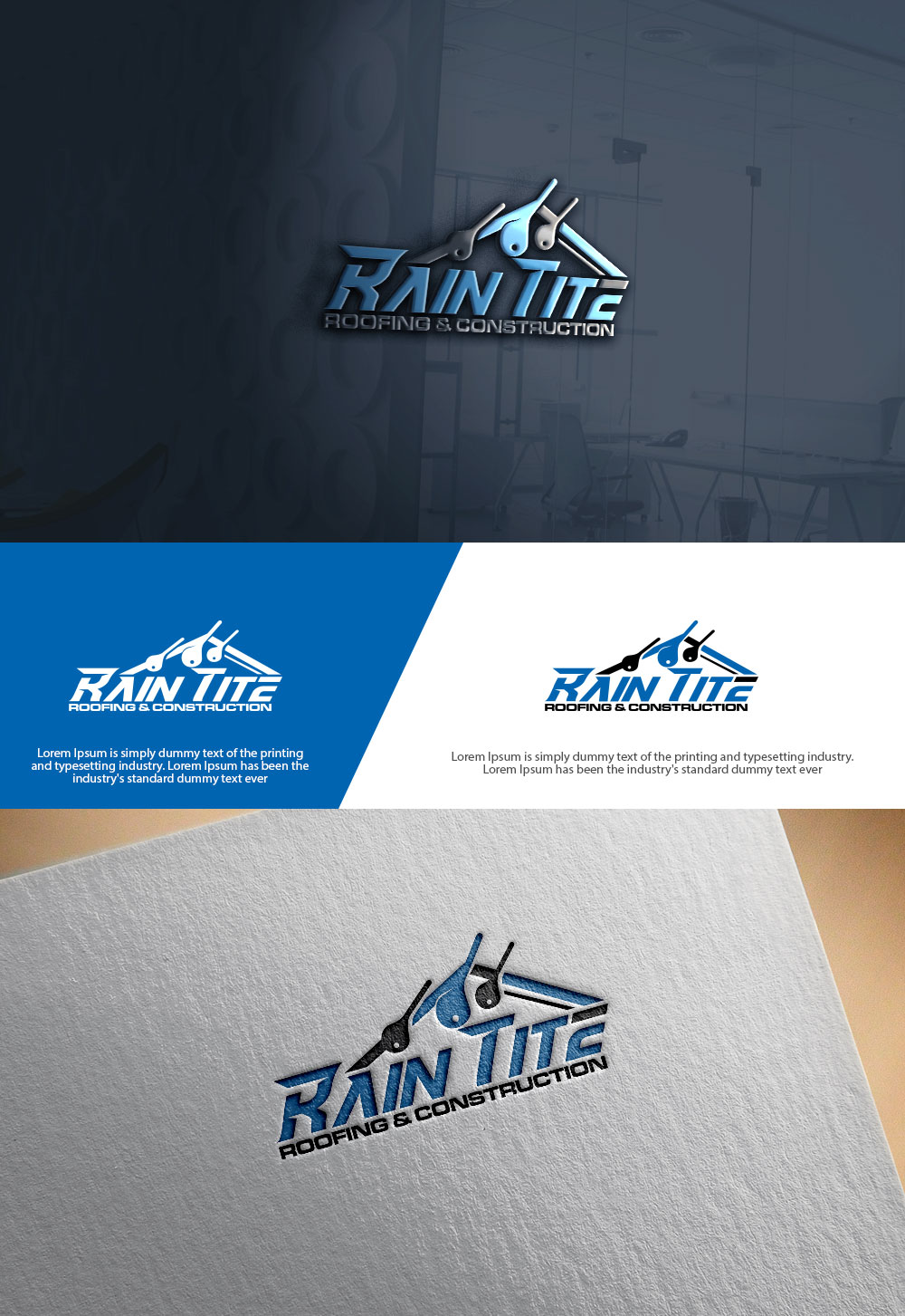 Logo Design by sulemani  creation for RainTite Roofing & Construction | Design #35392035