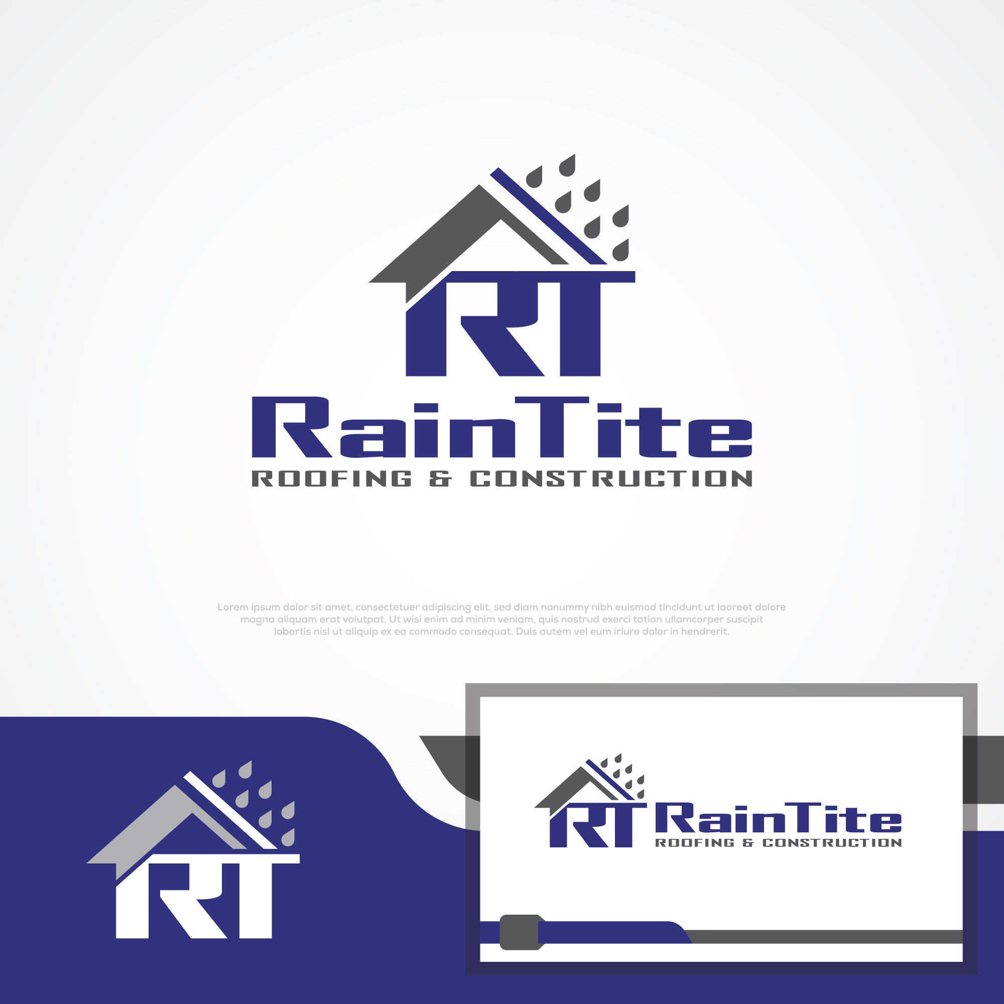 Diseño de Logo por Pilot_DesignR™ para RainTite Roofing & Construction | Diseño #35389059