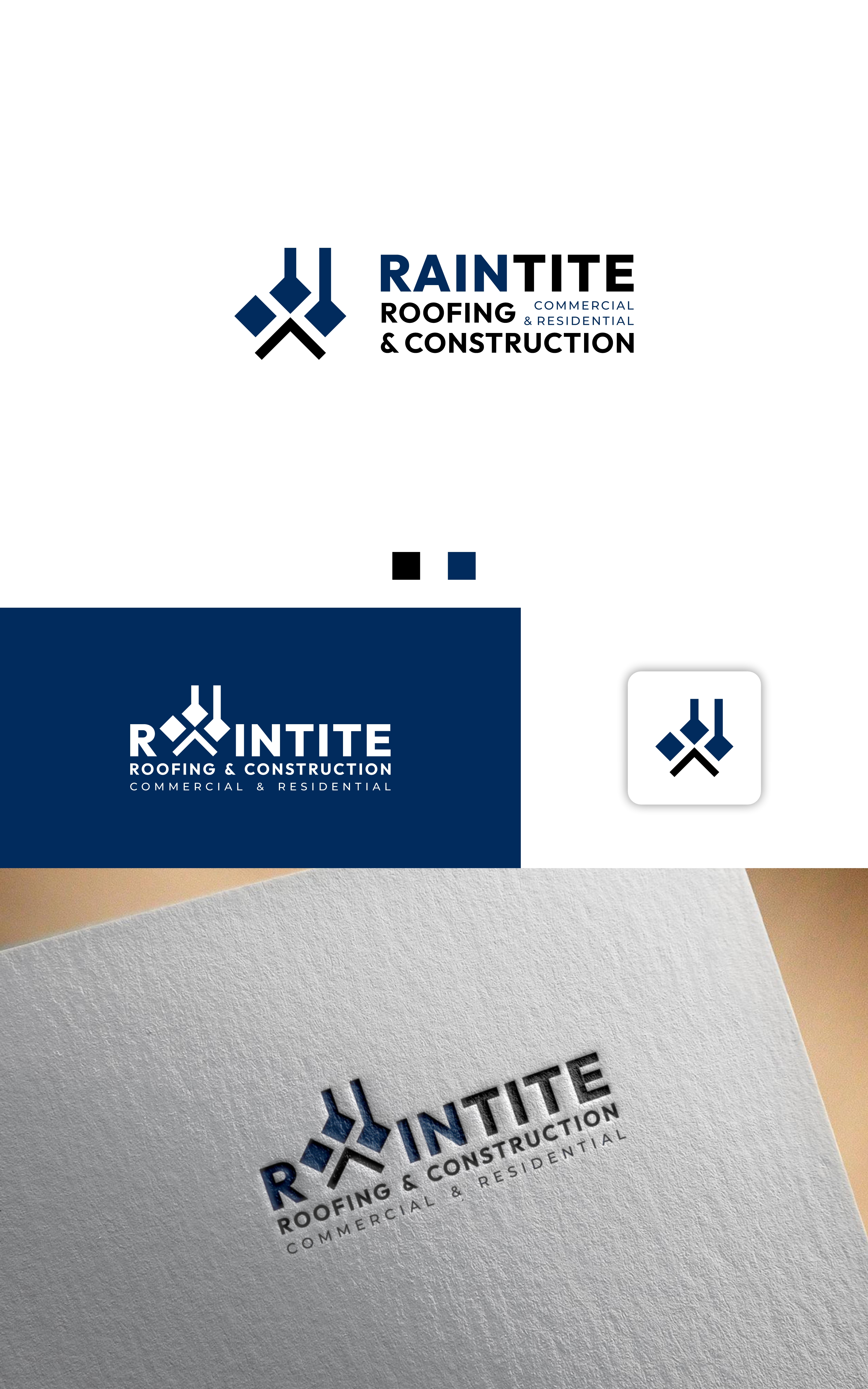 Logo Design by Dell_a.Design for RainTite Roofing & Construction | Design #35387030
