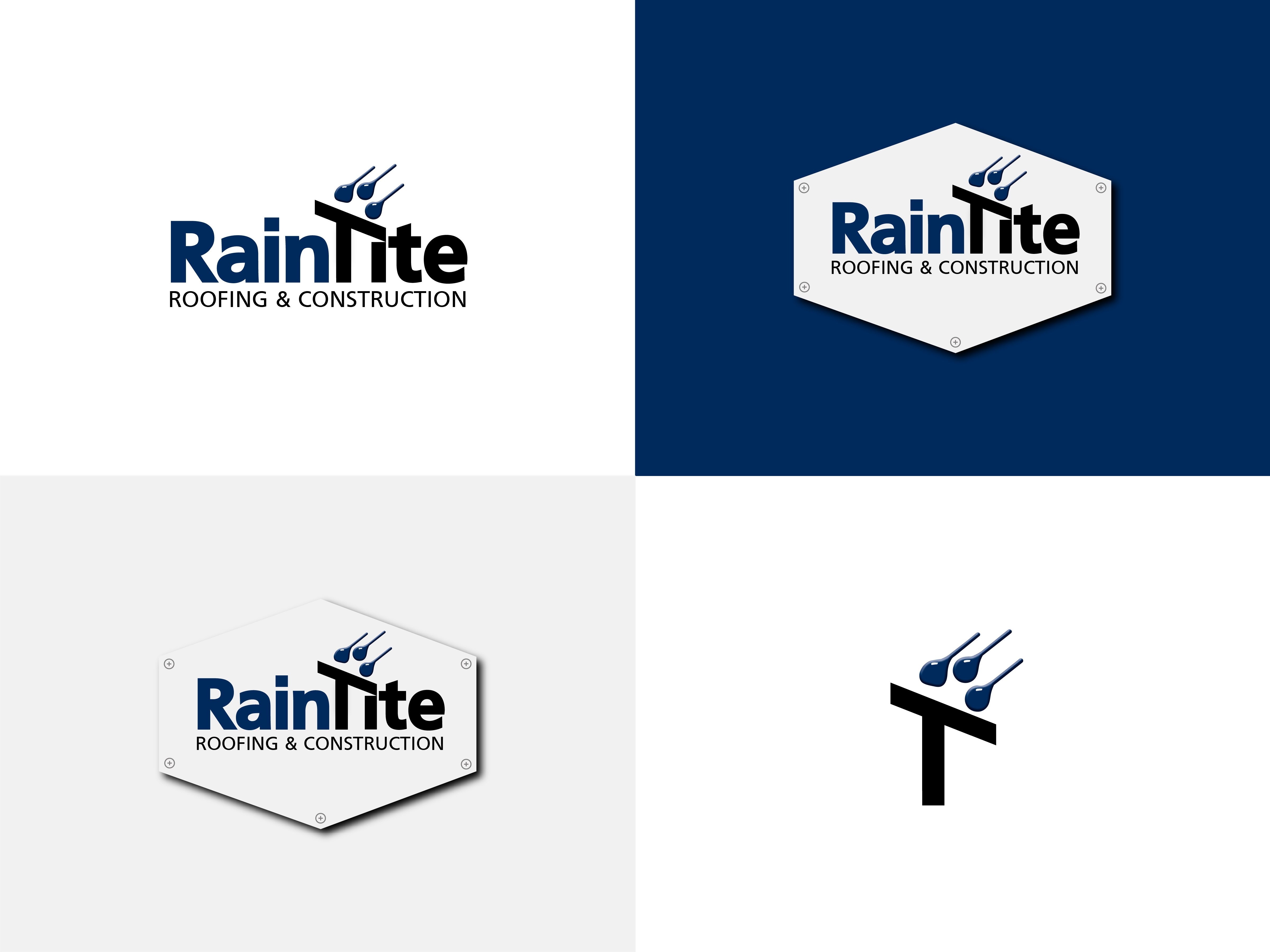 Logo Design by Emjey Design for RainTite Roofing & Construction | Design #35396633
