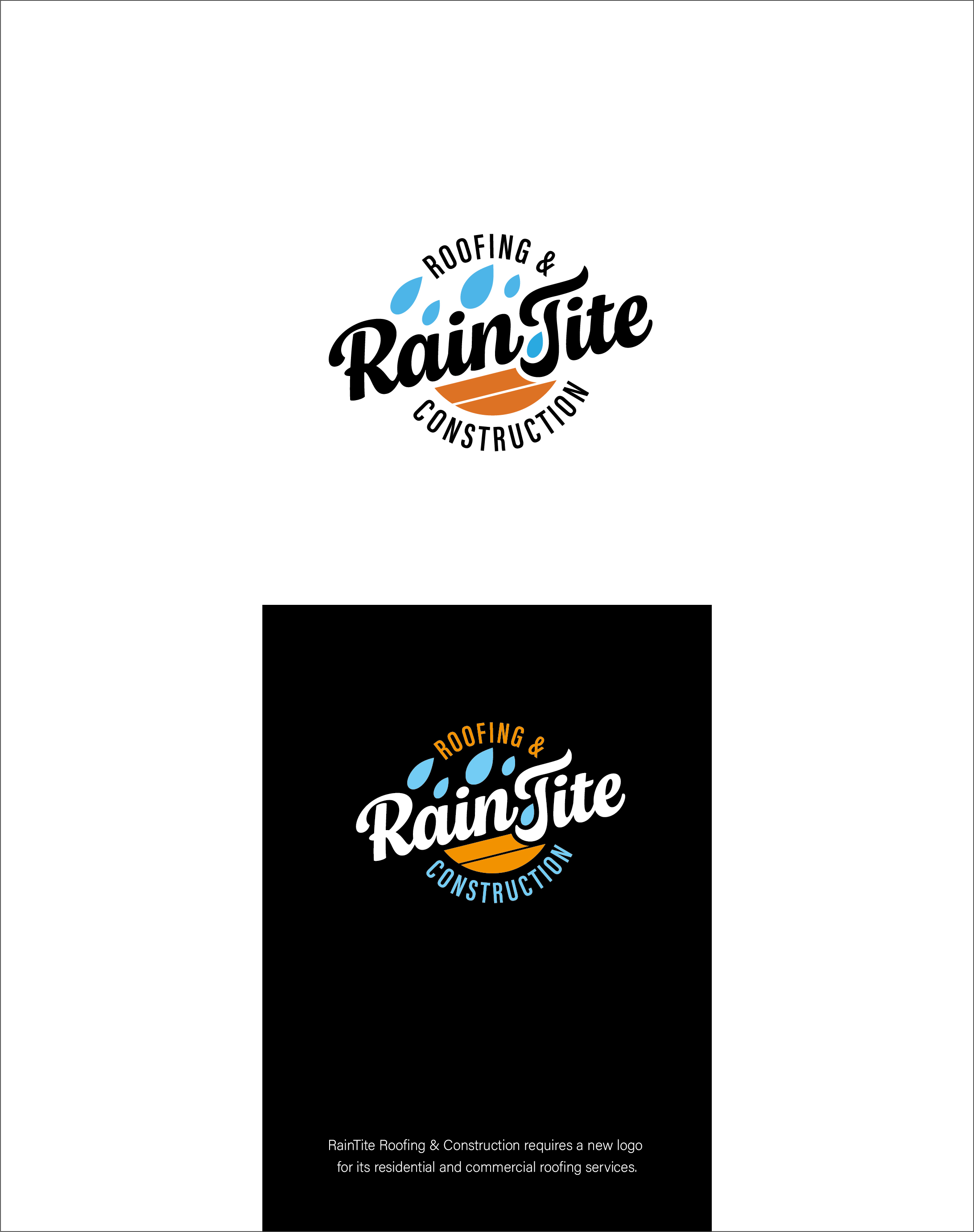 Logo Design by AndyMang for RainTite Roofing & Construction | Design #35396229
