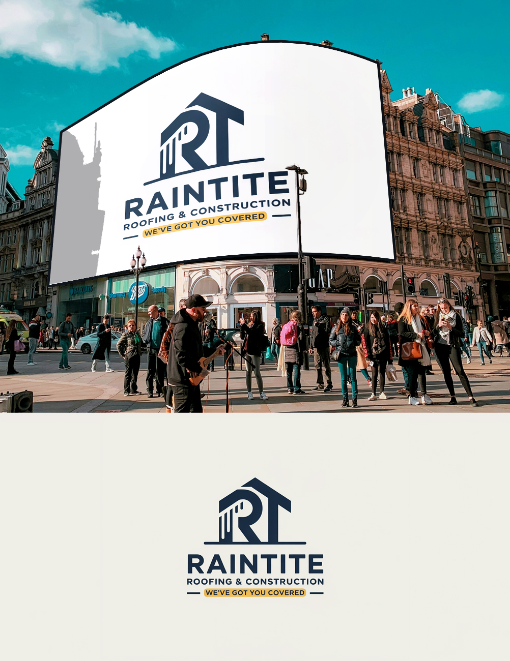Logo Design by riya08 for RainTite Roofing & Construction | Design #35417500