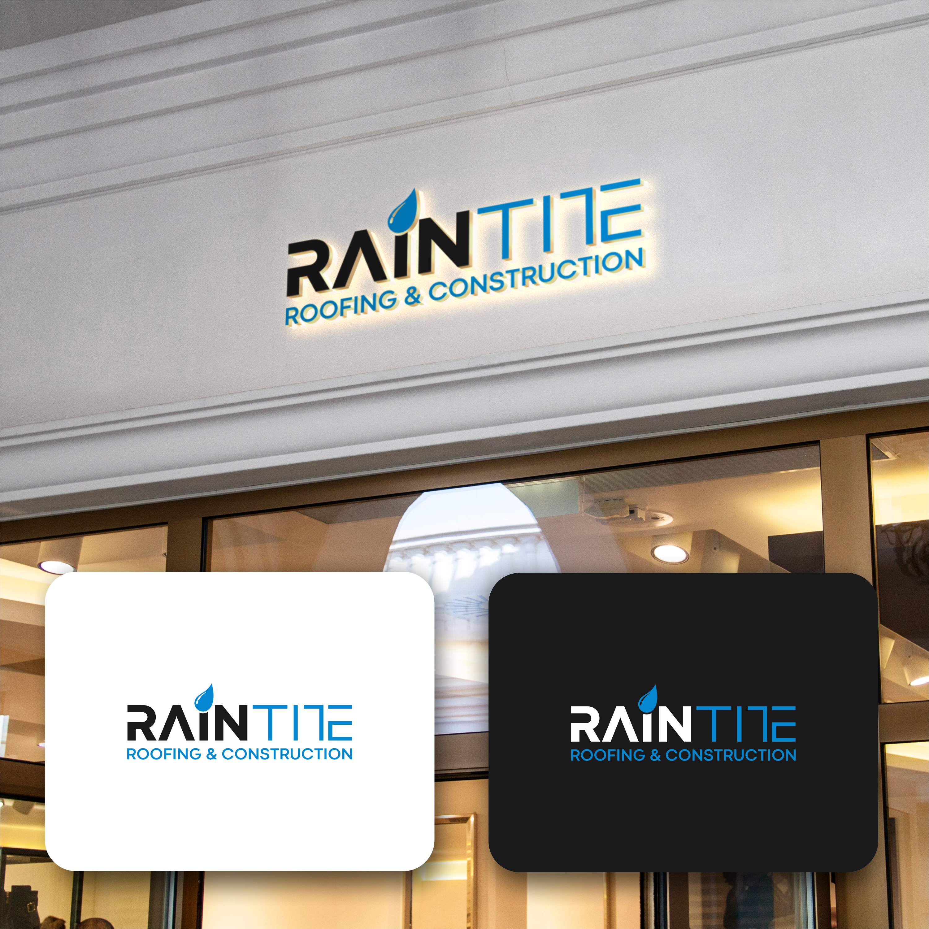 Logo Design by ArtAND_Studio for RainTite Roofing & Construction | Design #35387705