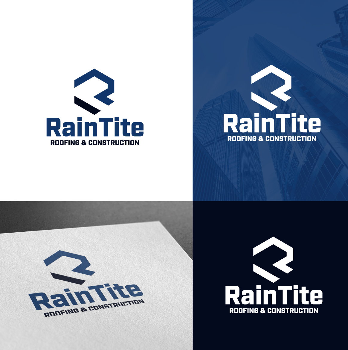 Logo Design by andrew11 for RainTite Roofing & Construction | Design #35387457