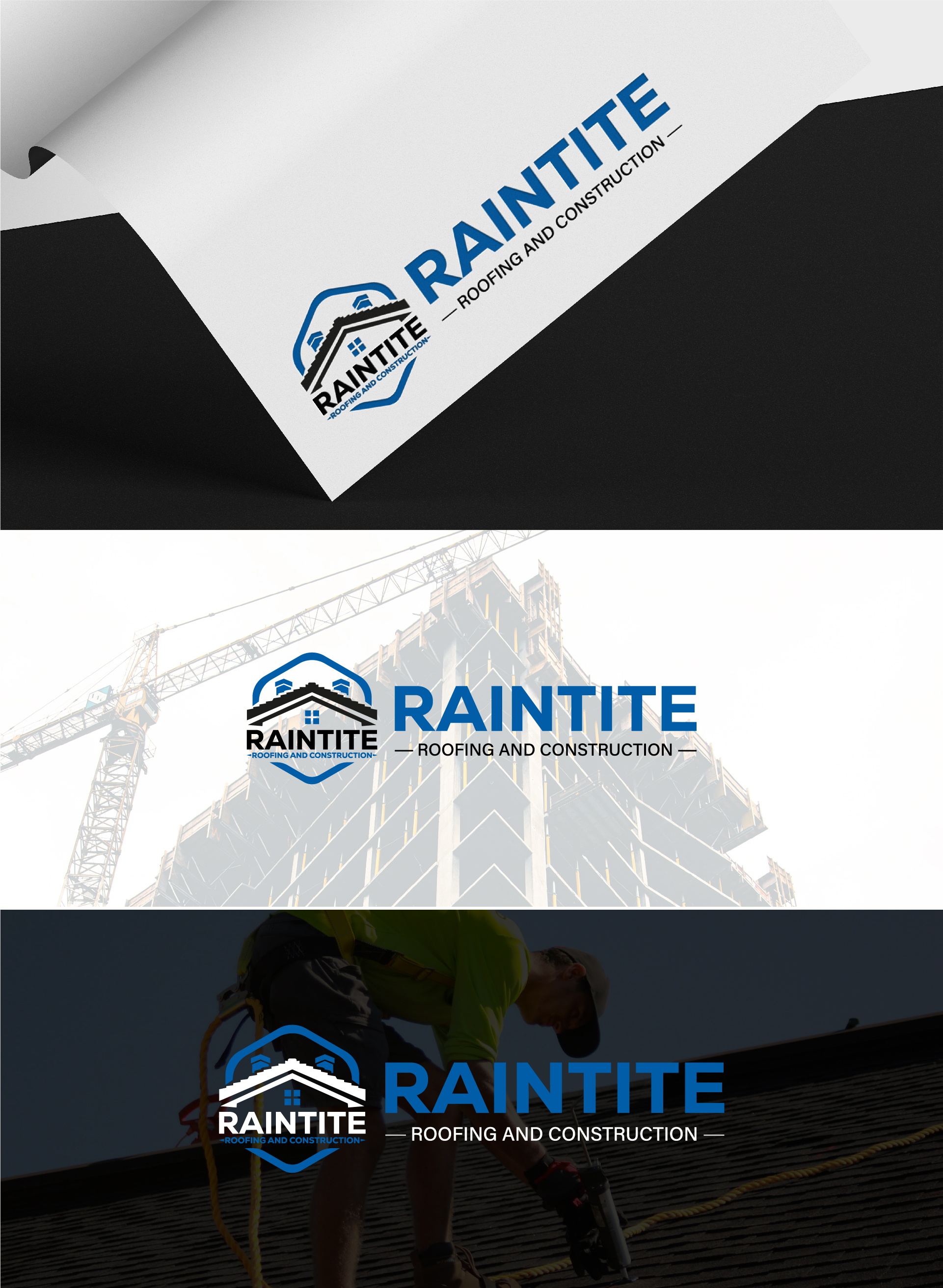 Logo Design by Mohan Aqil for RainTite Roofing & Construction | Design #35394983