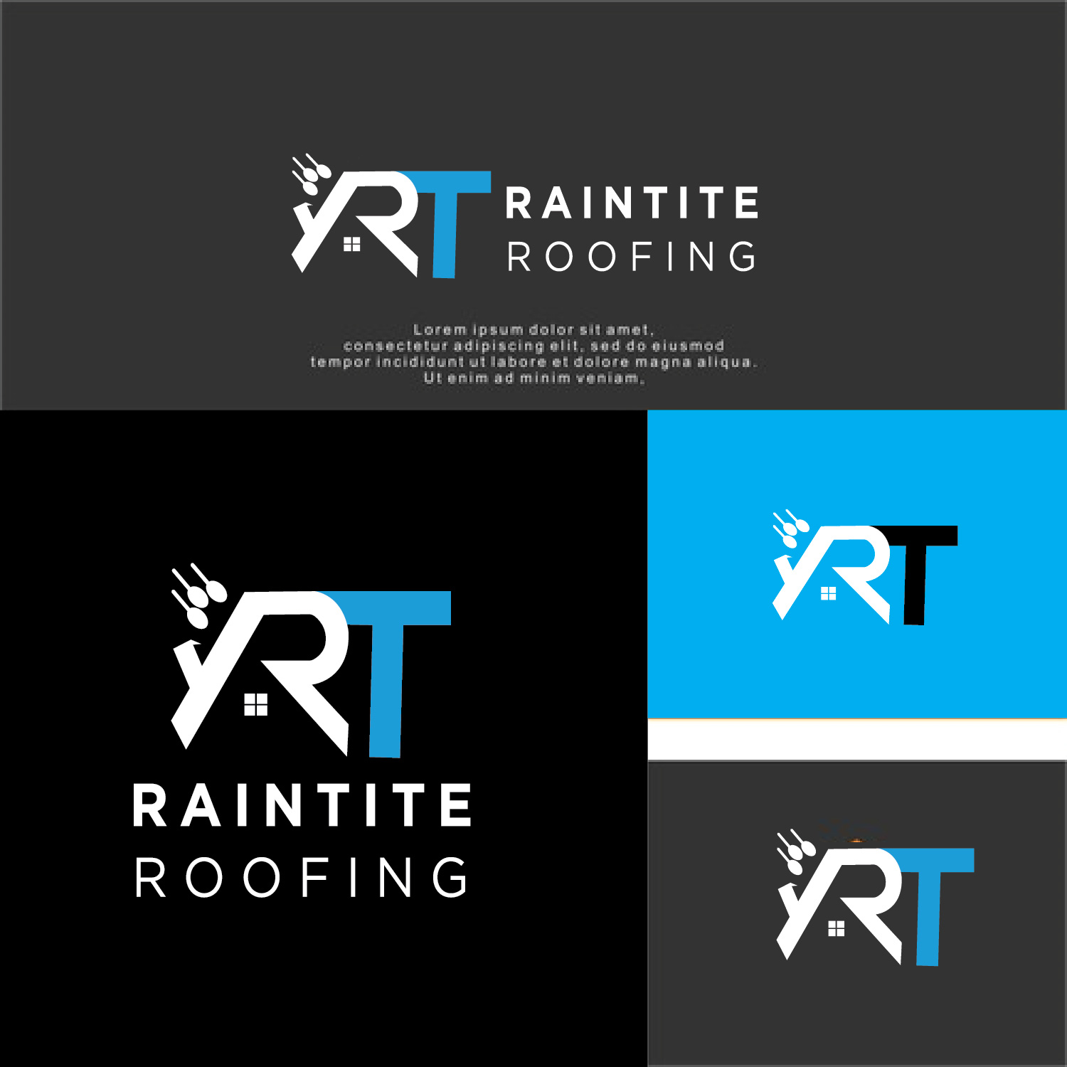 Logo Design by ErrAr for RainTite Roofing & Construction | Design #35389351