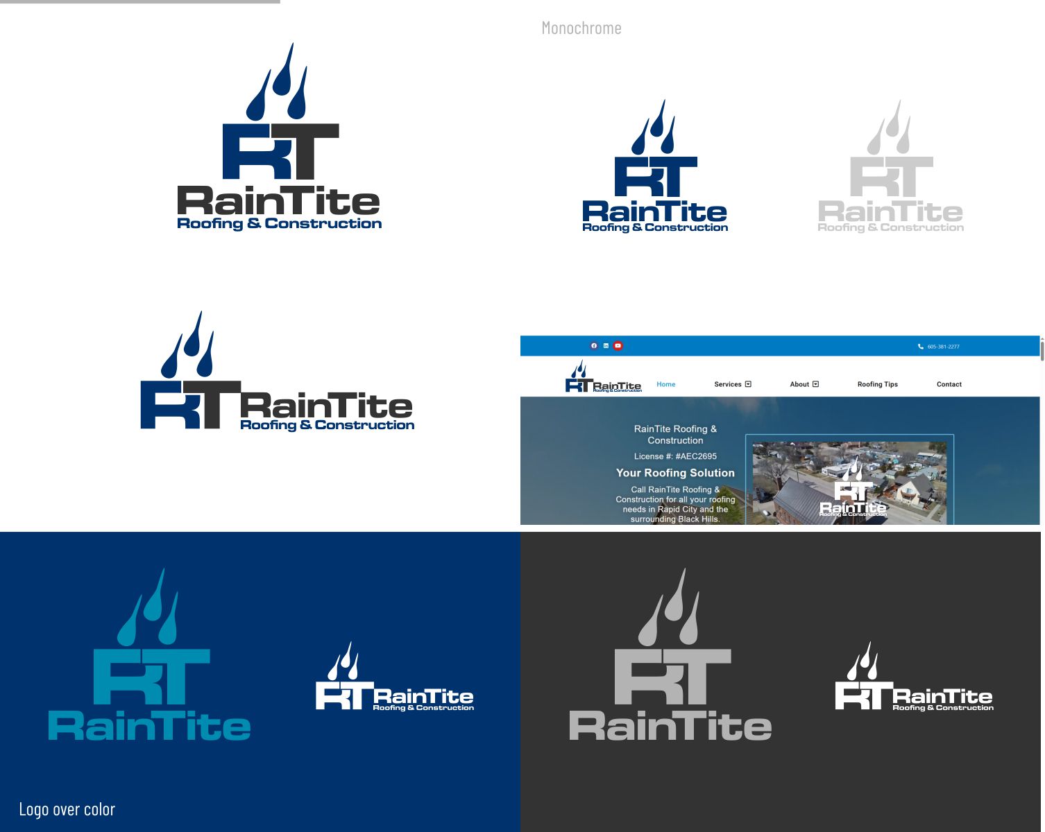 Logo Design by DesignMX (Renan Mejia) for RainTite Roofing & Construction | Design #35391973