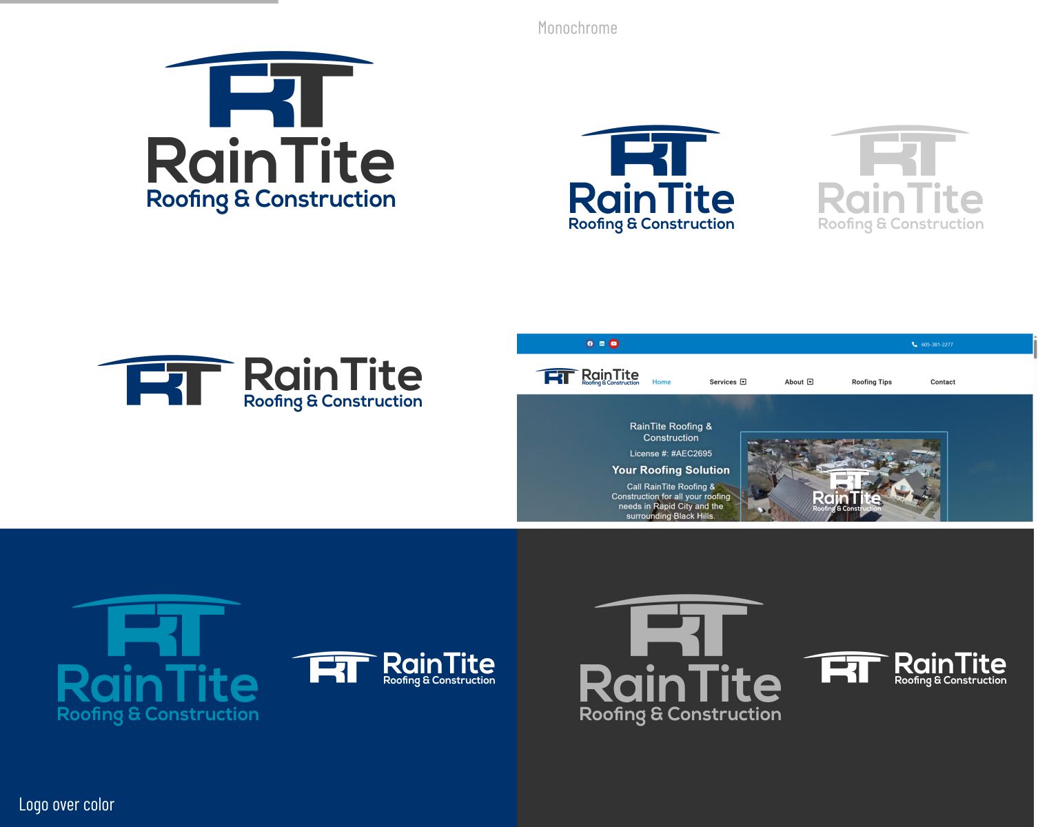 Logo Design by DesignMX (Renan Mejia) for RainTite Roofing & Construction | Design #35391975