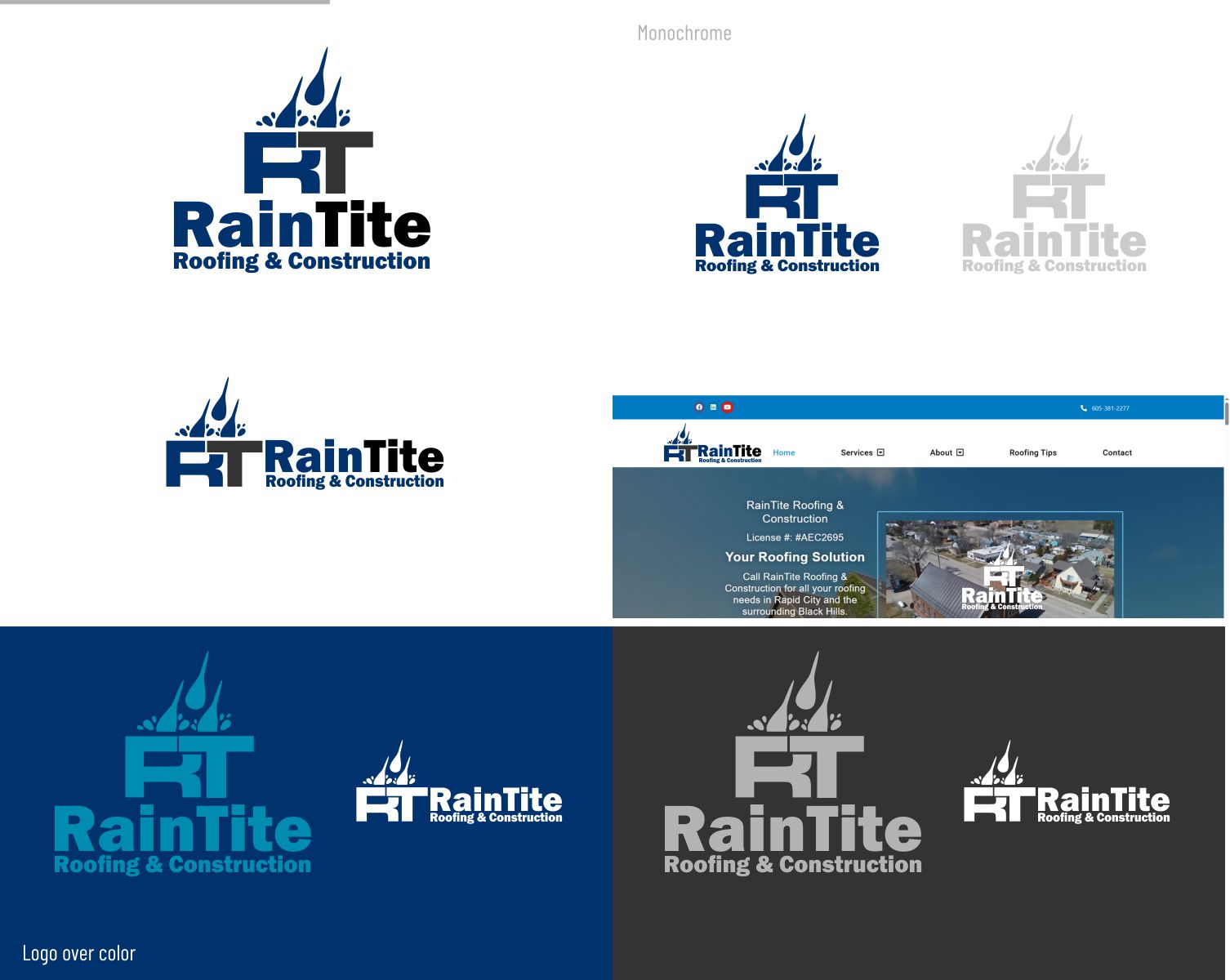 Logo Design by DesignMX (Renan Mejia) for RainTite Roofing & Construction | Design #35391976